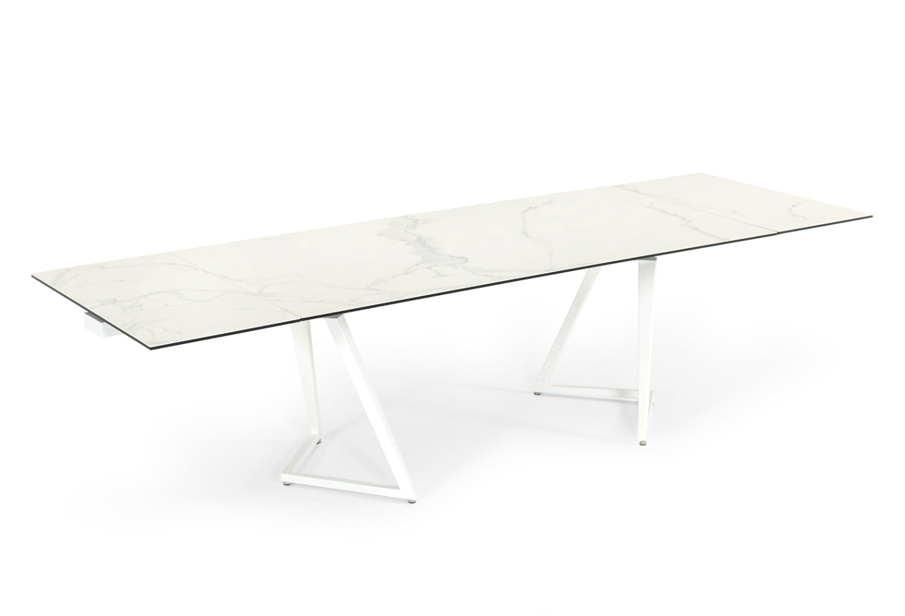 LA Furniture Farrell Modern White Ceramic Extendable Dining Table VGYFDT8765-3C-WHT-DT Contemporary Style by Vig Furnitrue Number 78627 Catch Home Goods