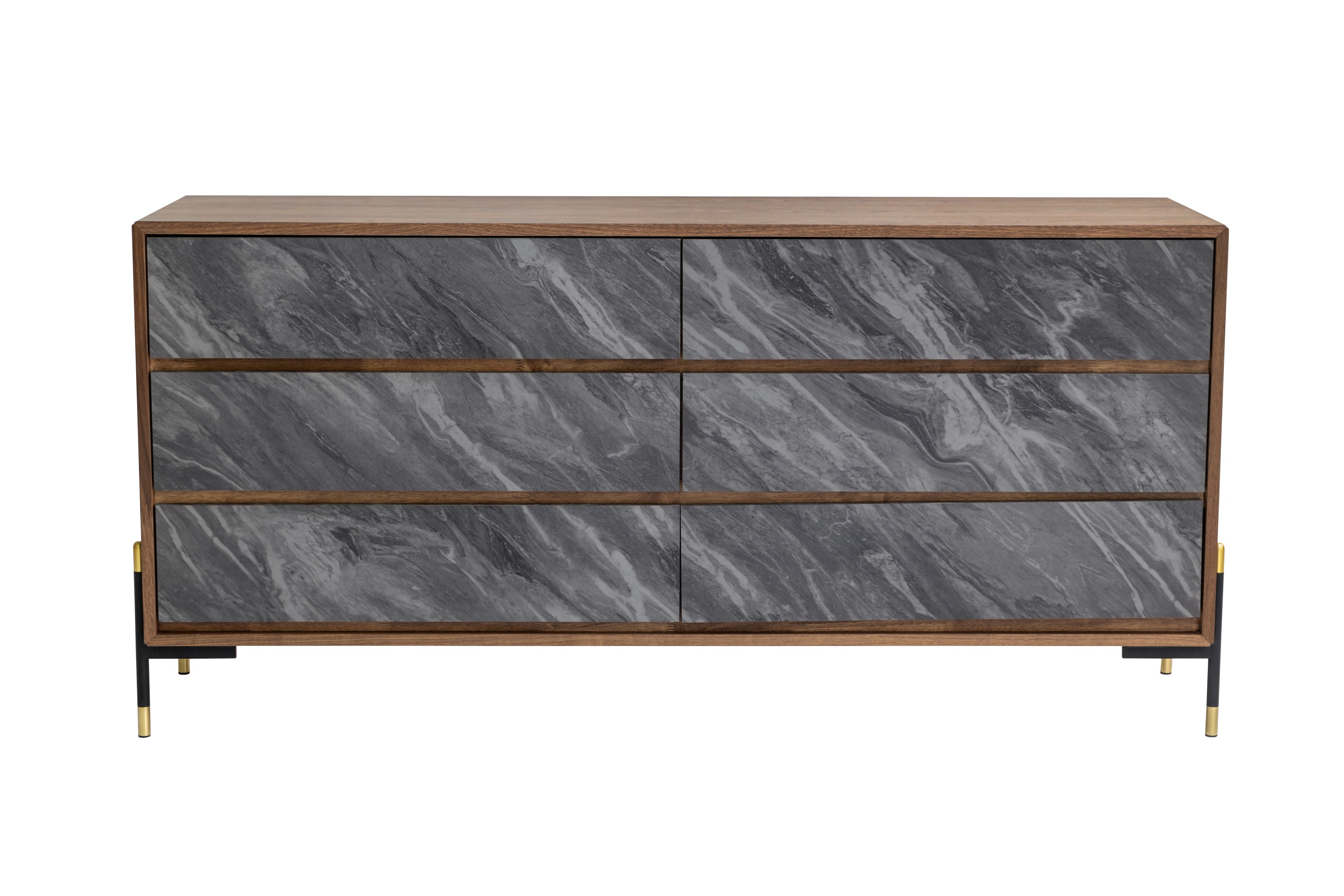 LA Furniture Metcalf Mid-Century Walnut & Grey Dresser VGMAQT-S831-BR-120-WAL-DRS Contemporary Style by Vig Furnitrue Number 78676 Catch Home Goods