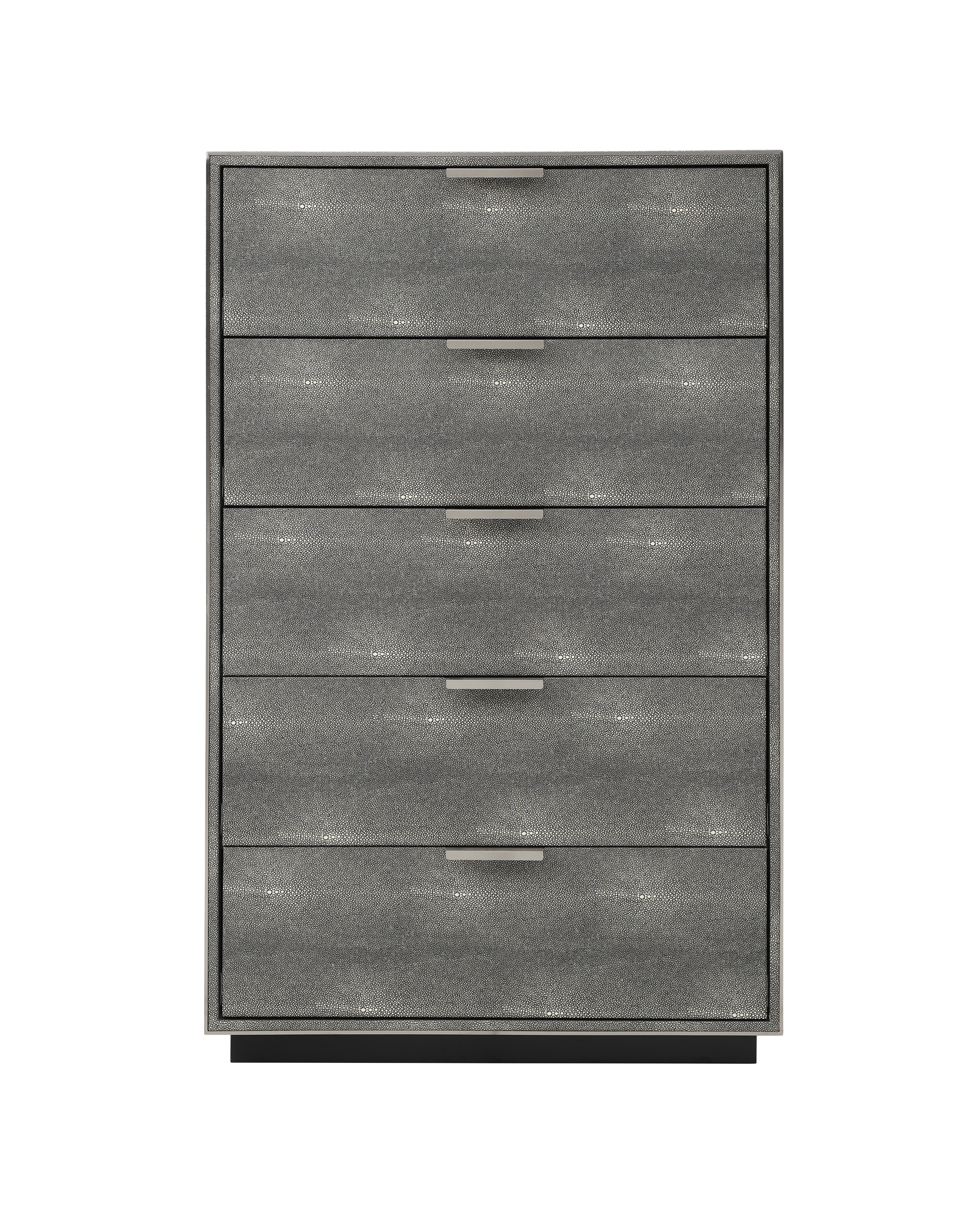 LA Furniture Dynasty Modern Shagreen Chest VGVCJ2108-5H-GRY-CHEST Contemporary Style by Vig Furnitrue Number 79096 Catch Home Goods