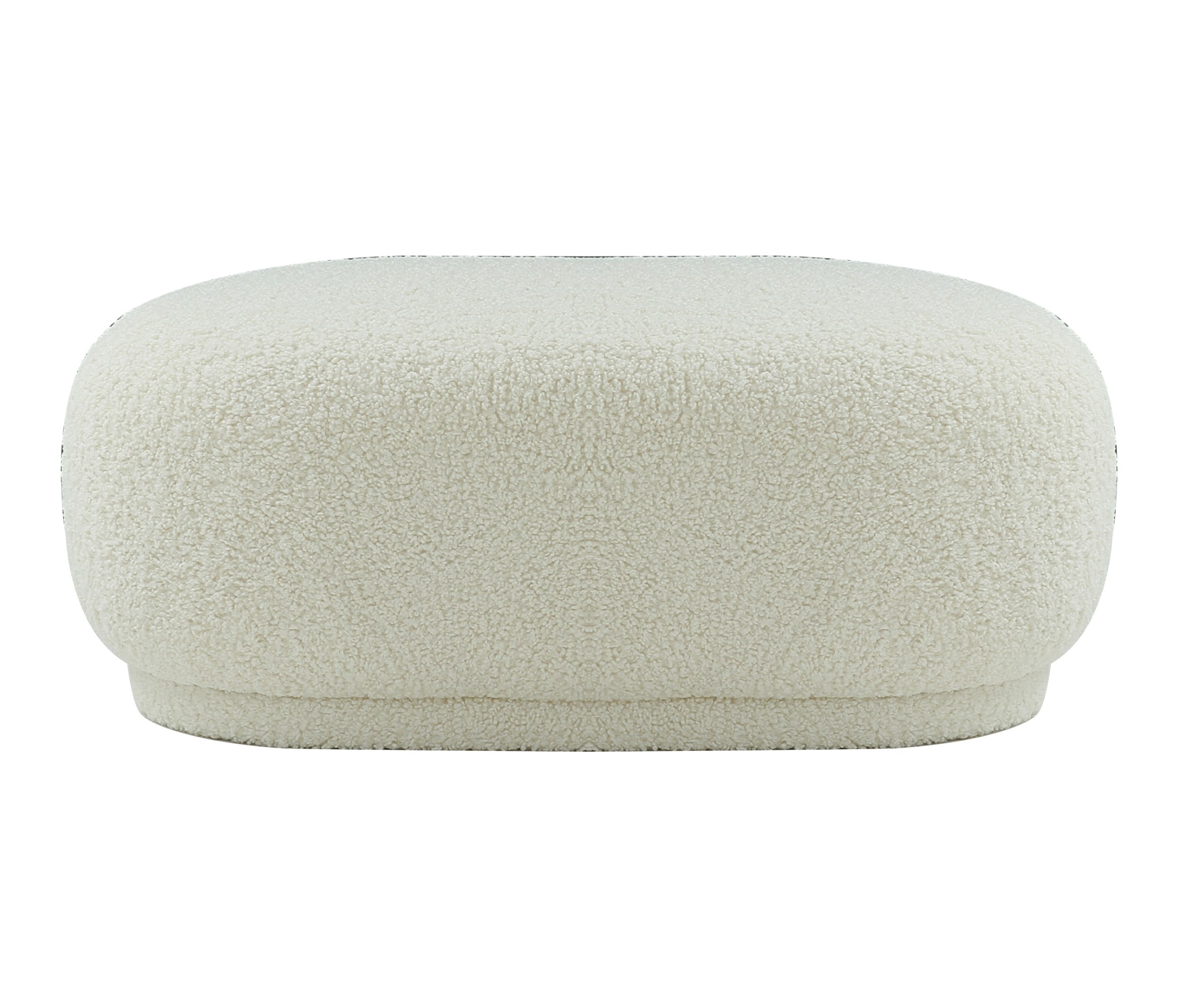 LA Furniture Kael Contemporary White Sherpa Ottoman VGODZW-20100-WHT-OTT Contemporary Style by Vig Furnitrue Number 79159 Catch Home Goods