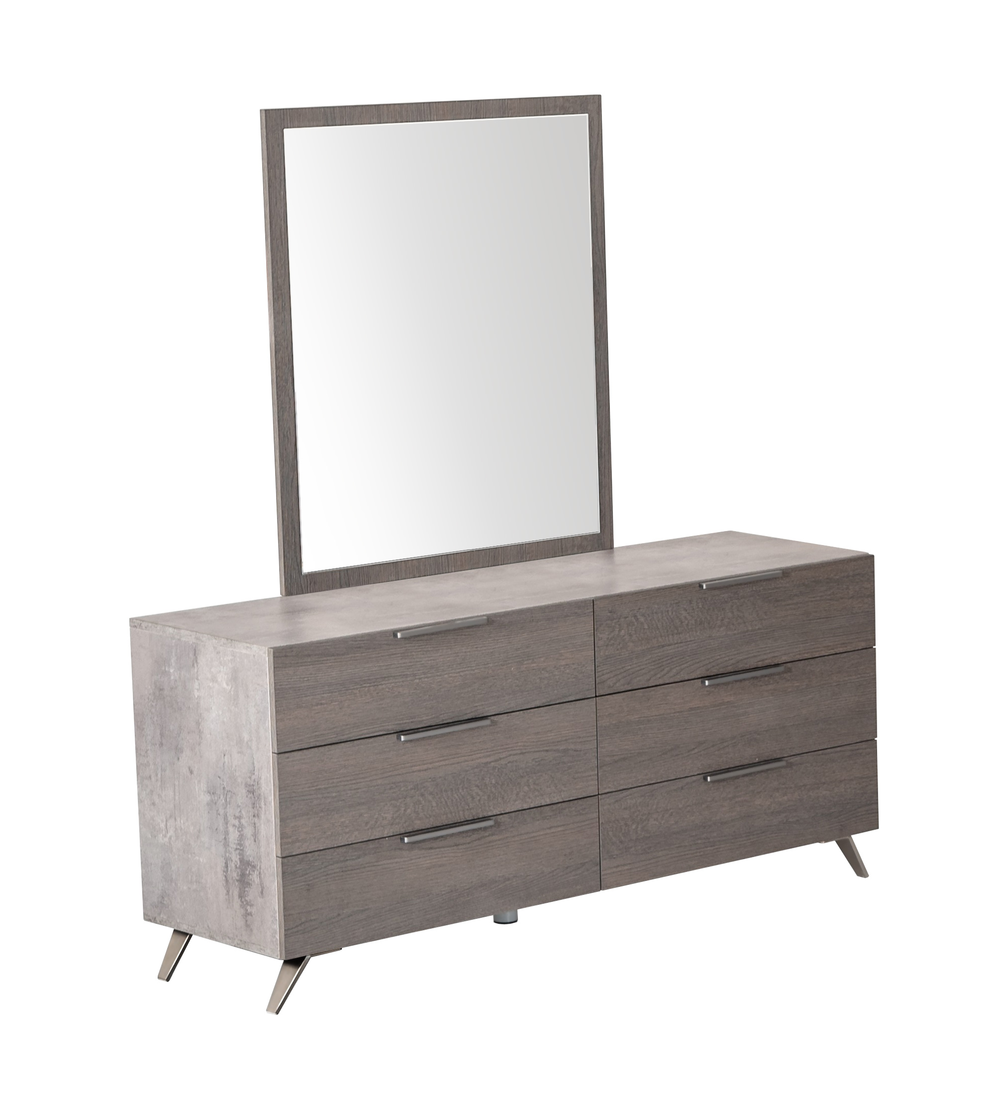 LA Furniture Bronx Italian Modern Faux Concrete & Grey Dresser & Mirror Set VGACBRONX-DRSR-MIR-SET Contemporary Style by Vig Furnitrue Number 79769 Catch Home Goods