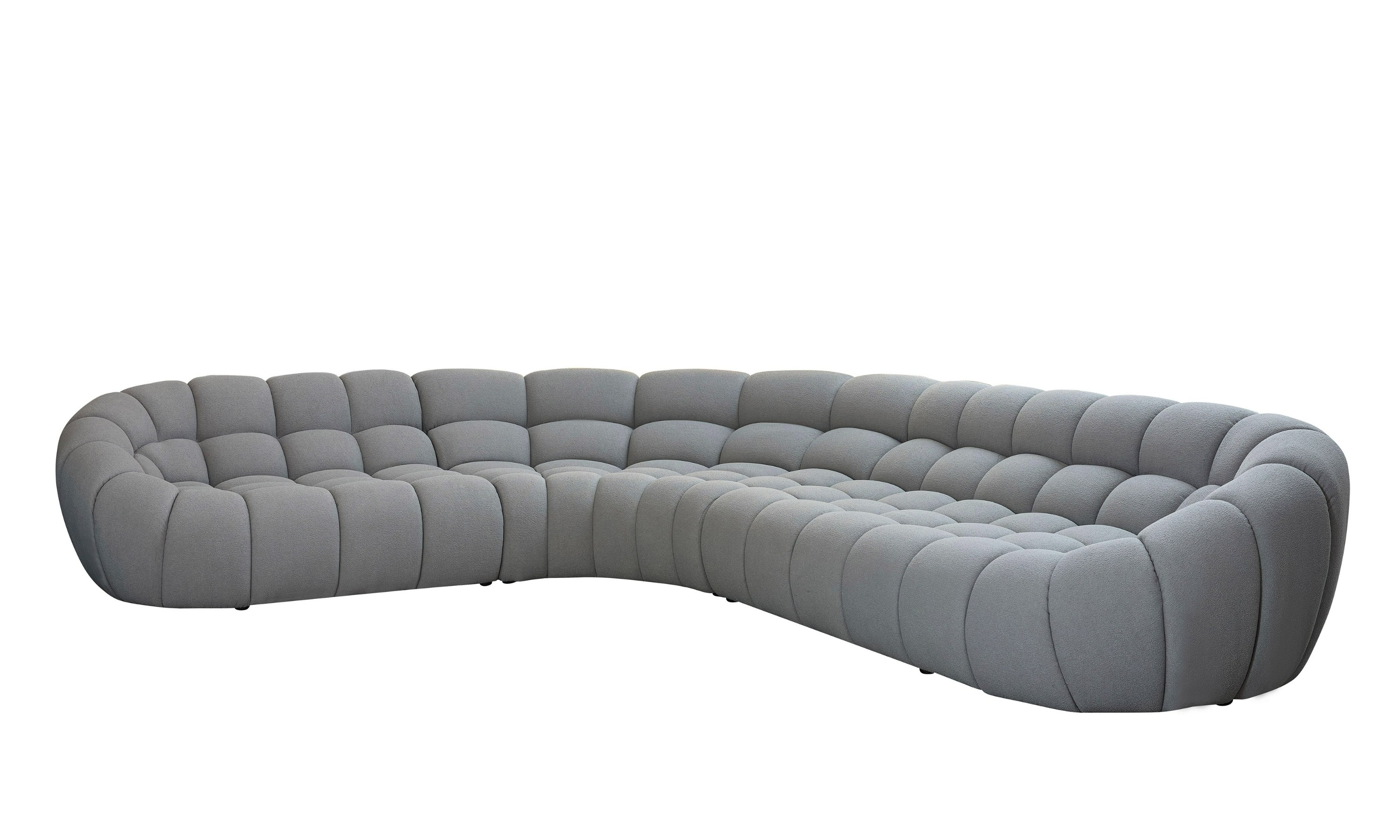 LA Furniture Yolonda Modern Light Grey Curved Sectional Sofa VGEV-2126B-LGRY-SECT Contemporary Style by Vig Furnitrue Number 79938 Catch Home Goods