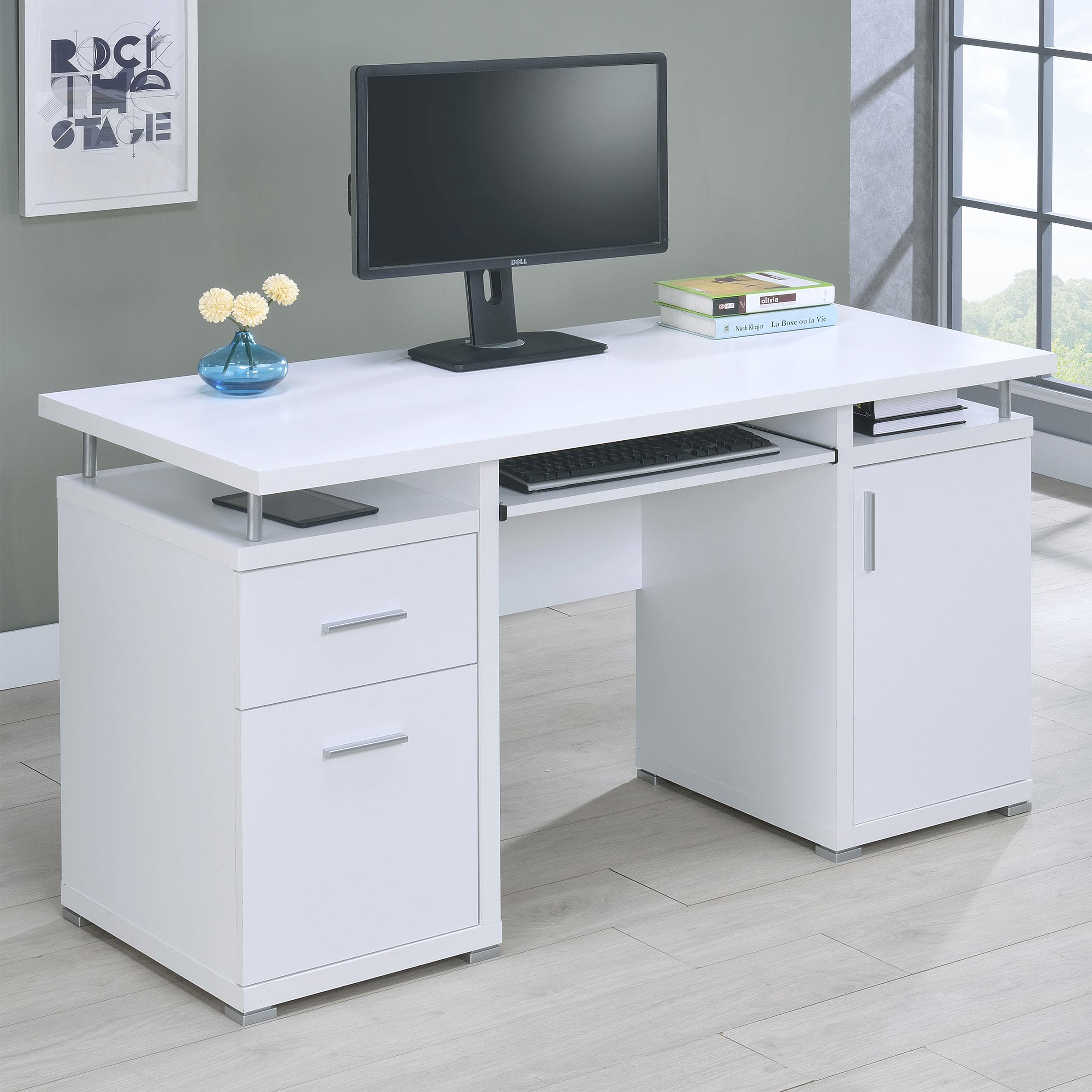 Coaster Tracy Contemporary White Computer Desk Model 800108