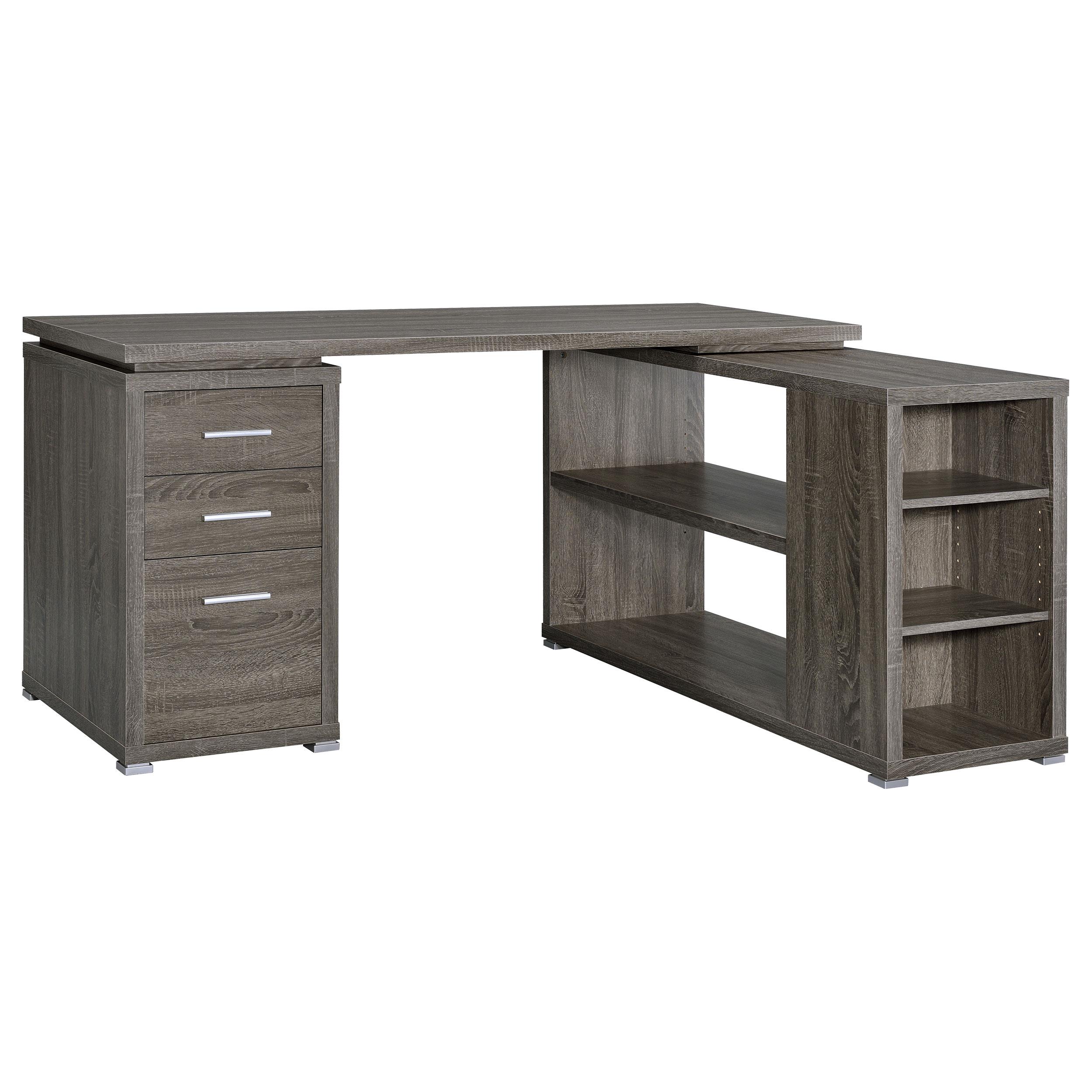 Coaster Yvette Transitional Weathered Grey L-Shape Desk Model 800518