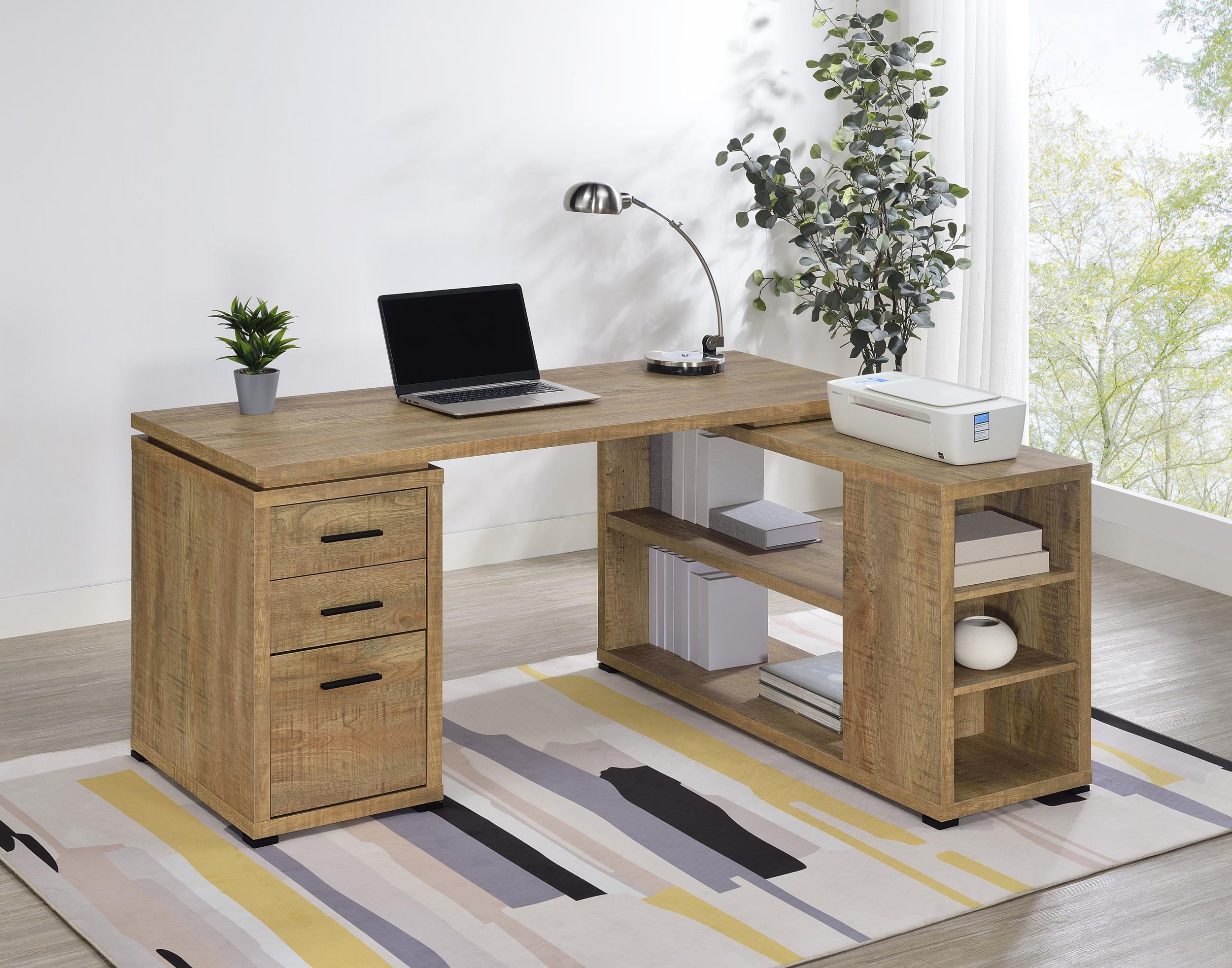 Coaster Yvette Transitional Mango L-Shape Desk Model 800786