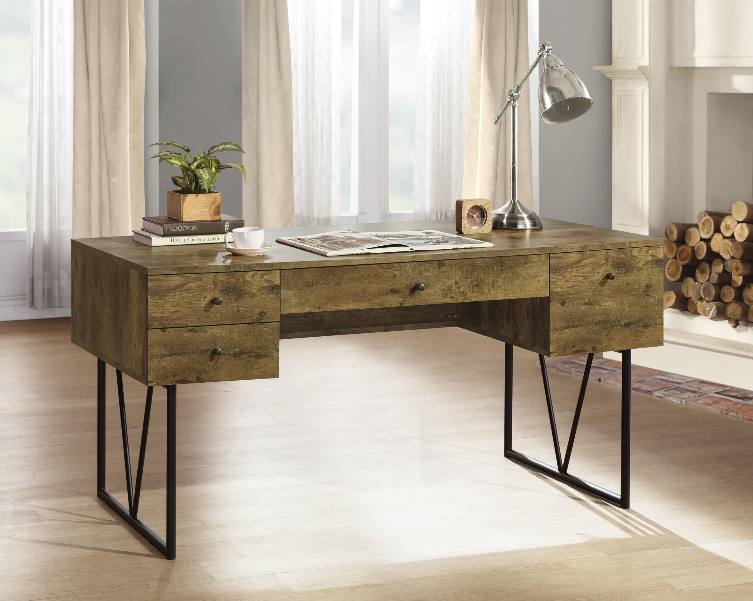 Coaster Analiese Farmhouse Rustic Nutmeg Writing Desk Model 800999