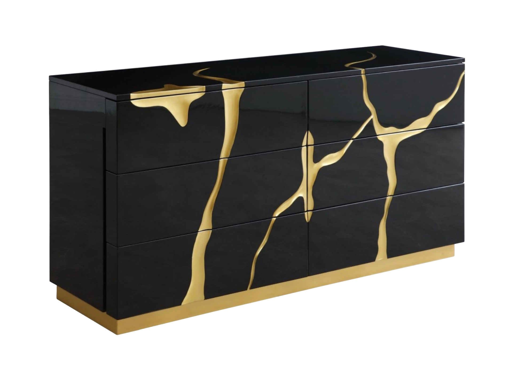 LA Furniture Aspen Modern Black and Gold Dresser VGVC-J1801-D-L-W Contemporary Style by Vig Furnitrue Number 80129 Catch Home Goods