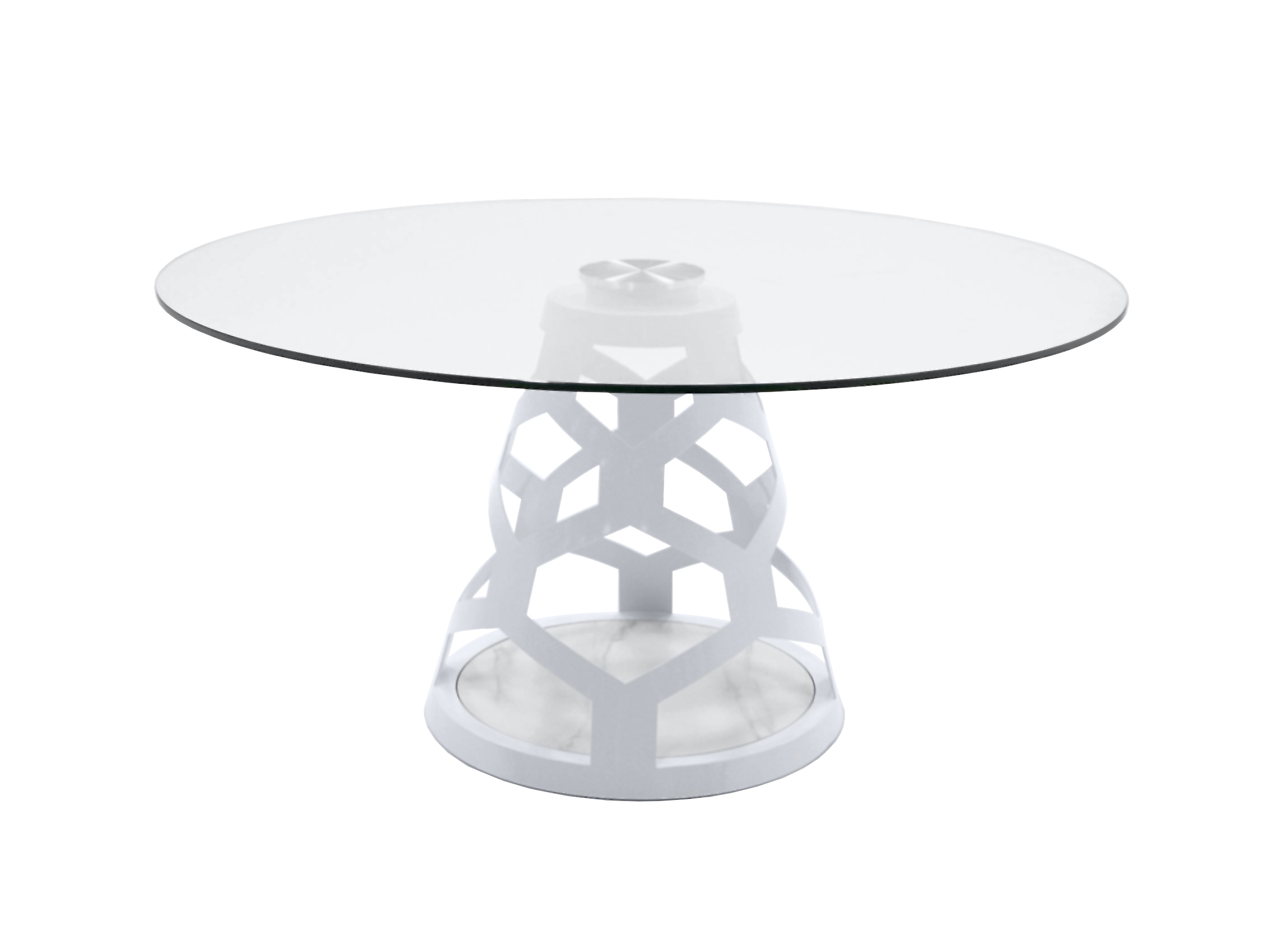 LA Furniture Lilly Modern 12mm Round Glass + White Dining Table VGNS-GD8800-12MM Contemporary Style by Vig Furnitrue Number 80134 Catch Home Goods