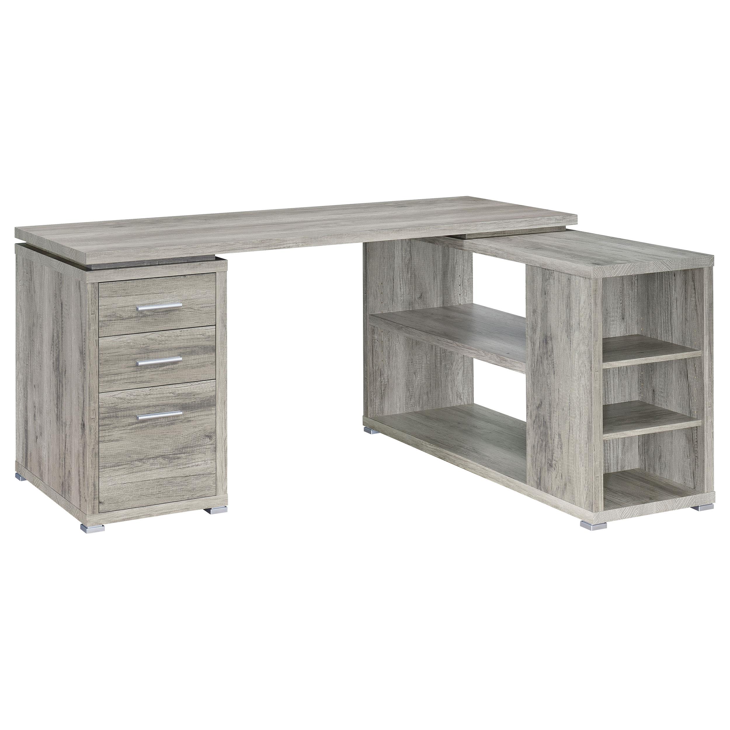 Coaster Yvette Transitional Grey Driftwood L-Shape Desk Model 801516