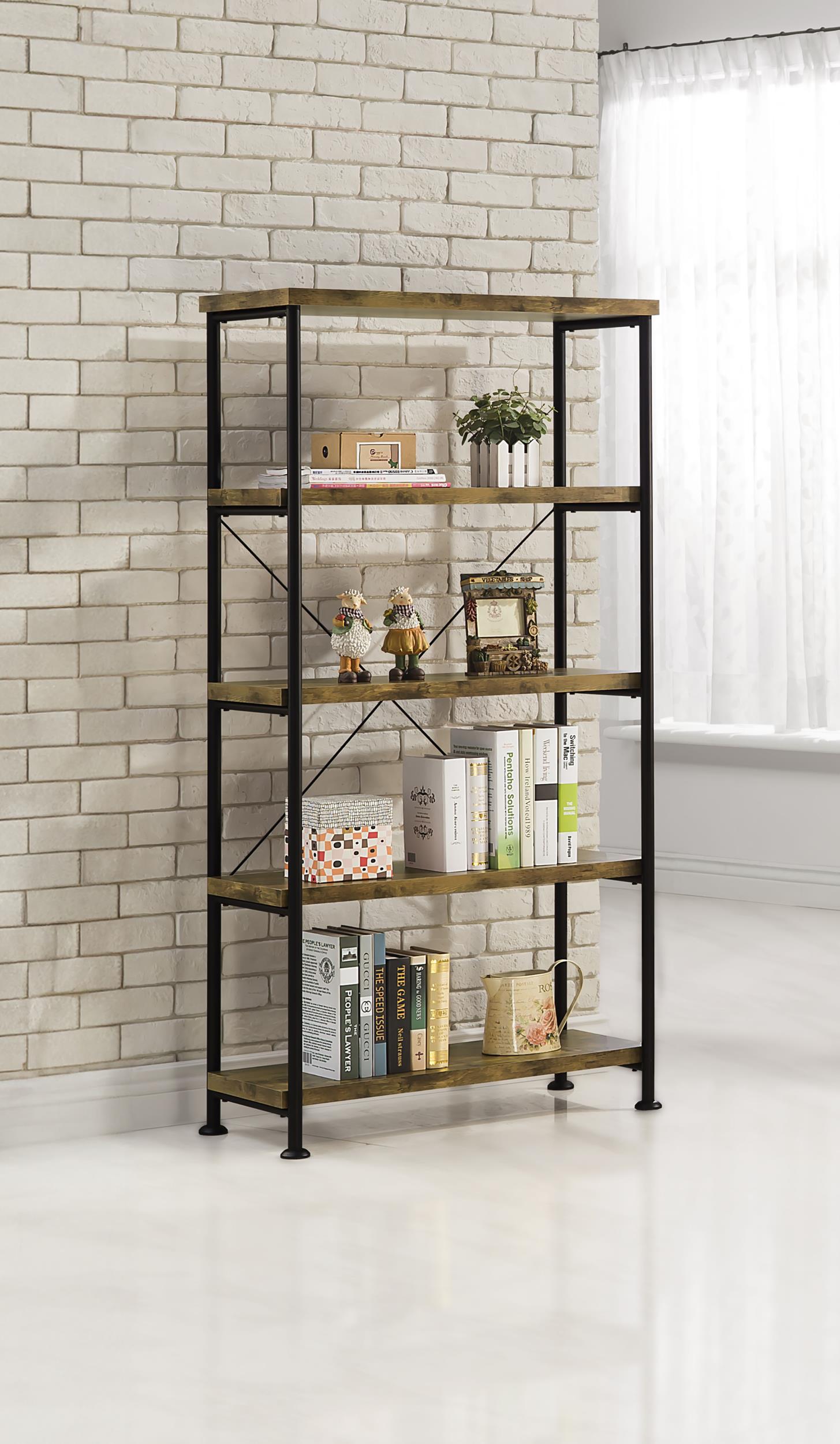 Coaster Analiese Farmhouse Rustic Nutmeg Bookshelf Model 801542