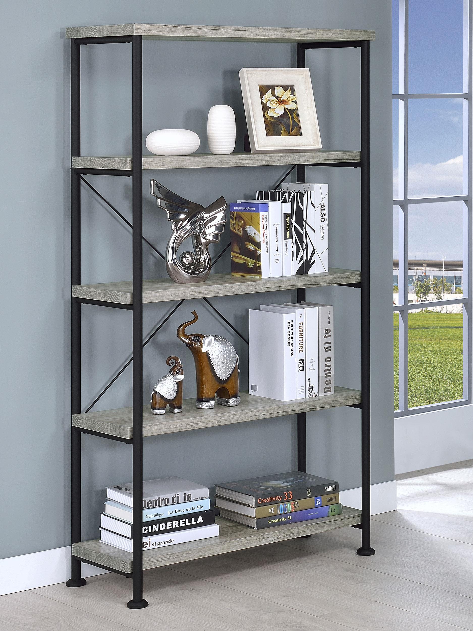 Coaster Analiese Farmhouse Grey Driftwood Bookshelf Model 801546