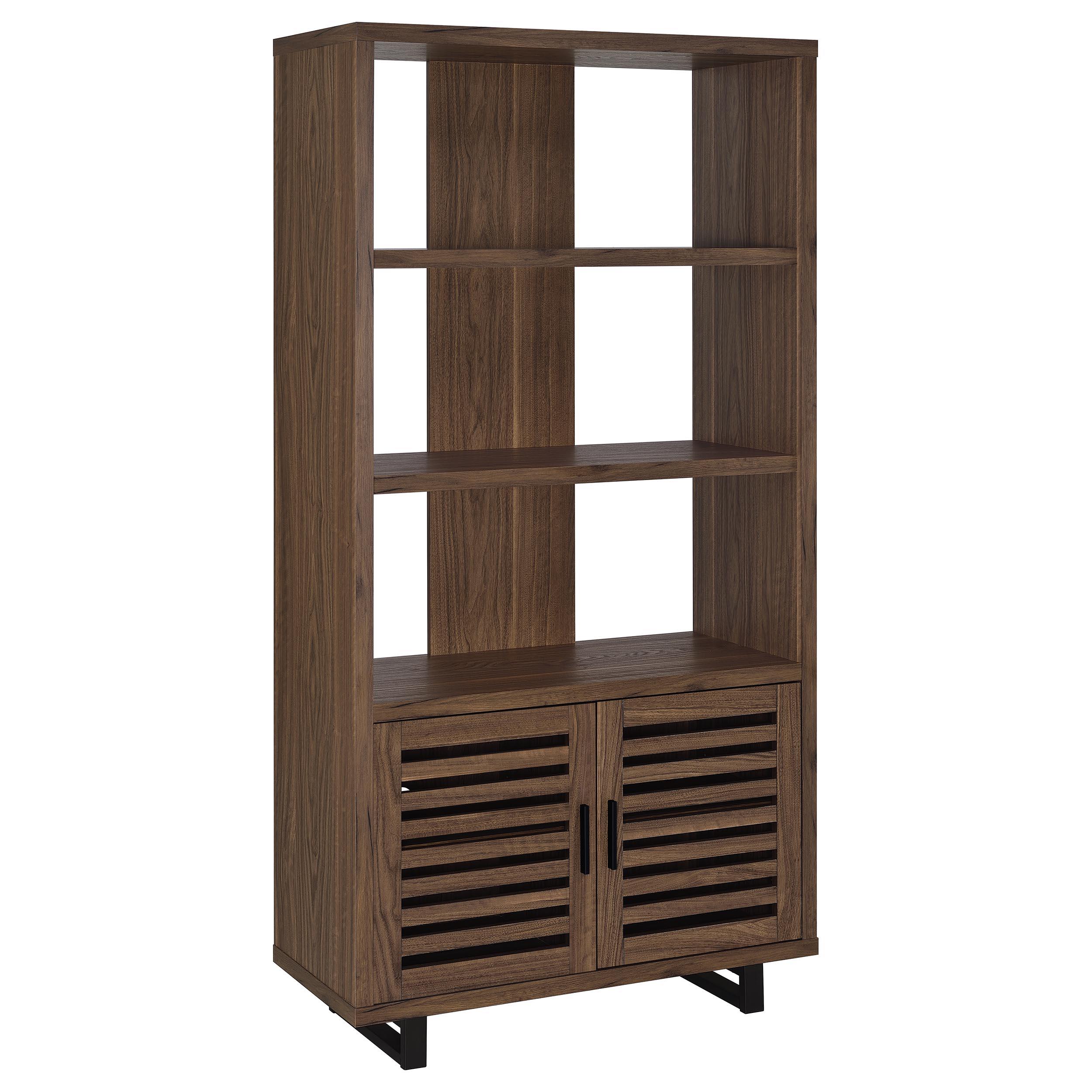 Coaster Maddox Transitional Walnut Cabinet Bookshelf Model 801863