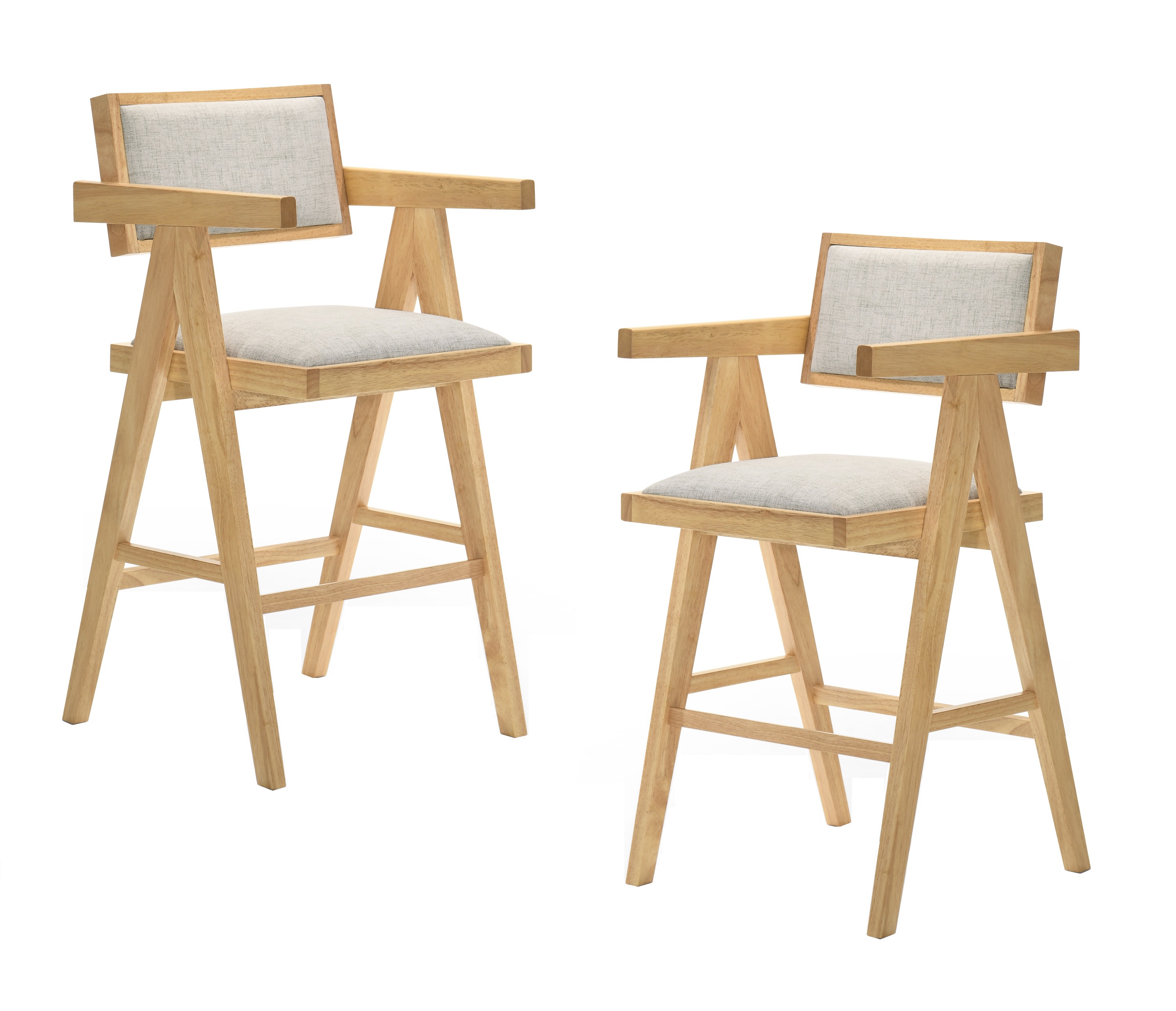 LA Furniture Fern Modern Natural and Beige Counter Stool Set of 2 VGMA-MI-1116-BC-NB Contemporary Style by Vig Furnitrue Number 80186Z Catch Home Goods