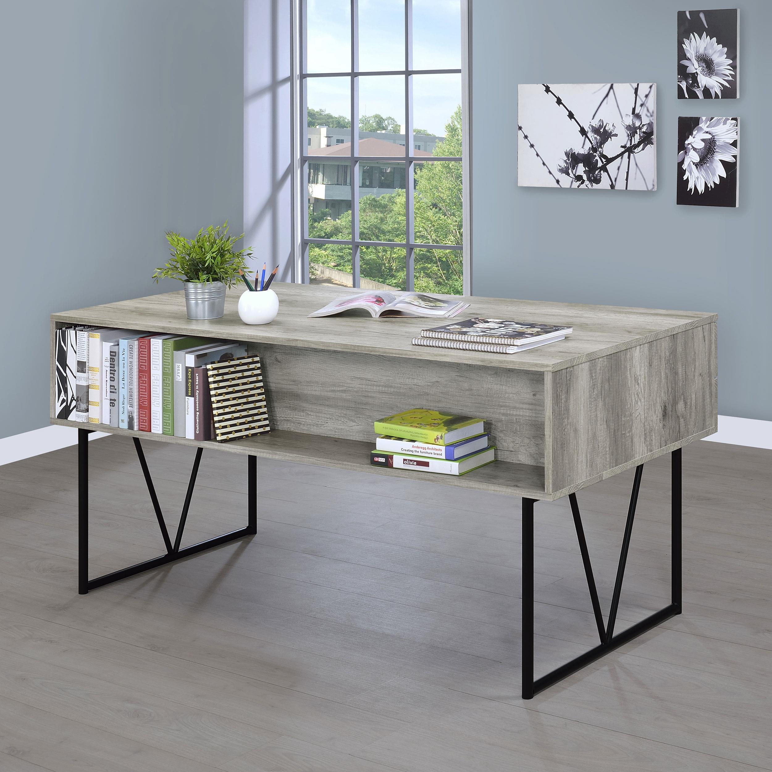 Coaster Analiese Farmhouse Grey Driftwood Writing Desk Model 801999