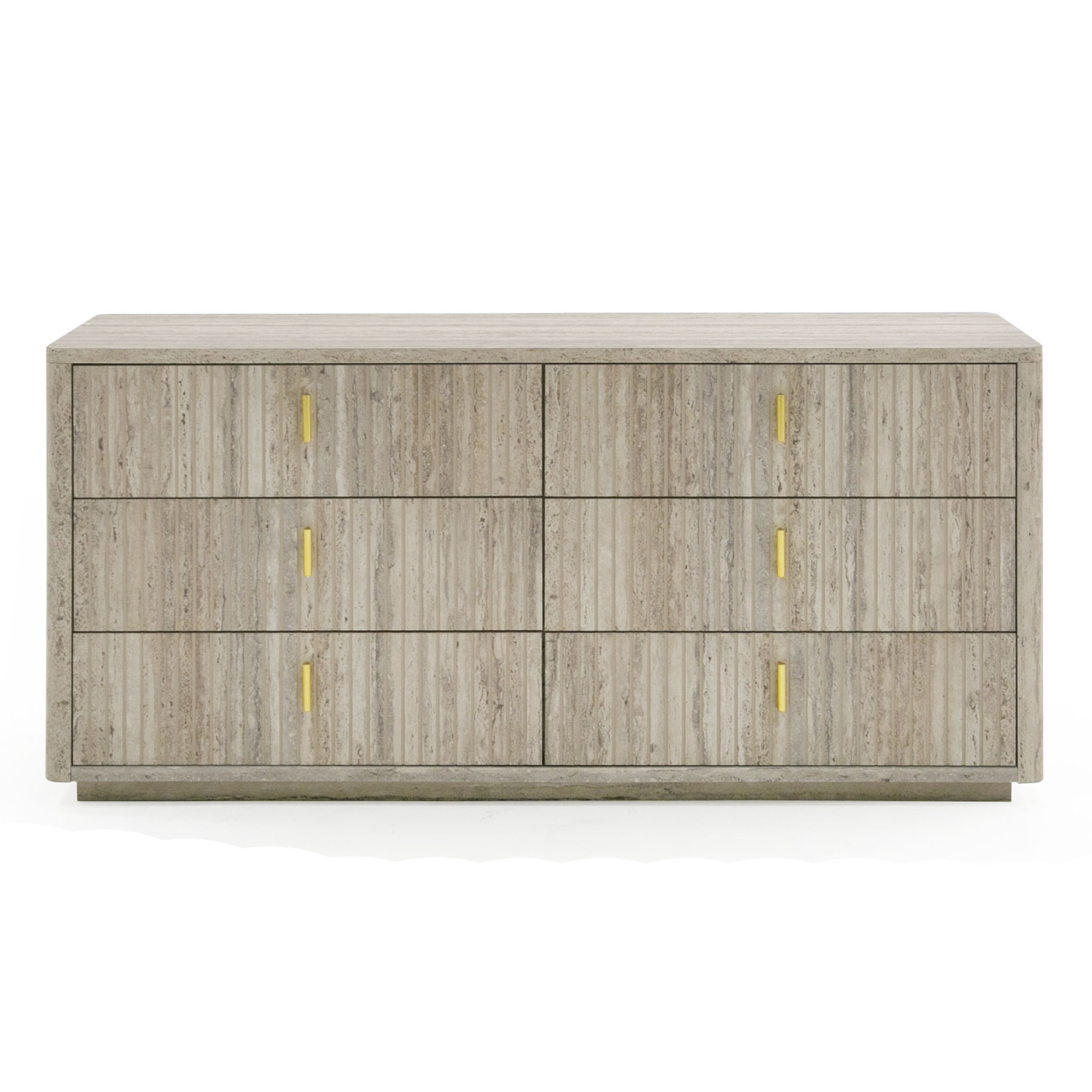 LA Furniture Roma Modern Faux Travertine + Gold Dresser VGAN-ROMA-DRS Contemporary Style by Vig Furnitrue Number 80244 Catch Home Goods
