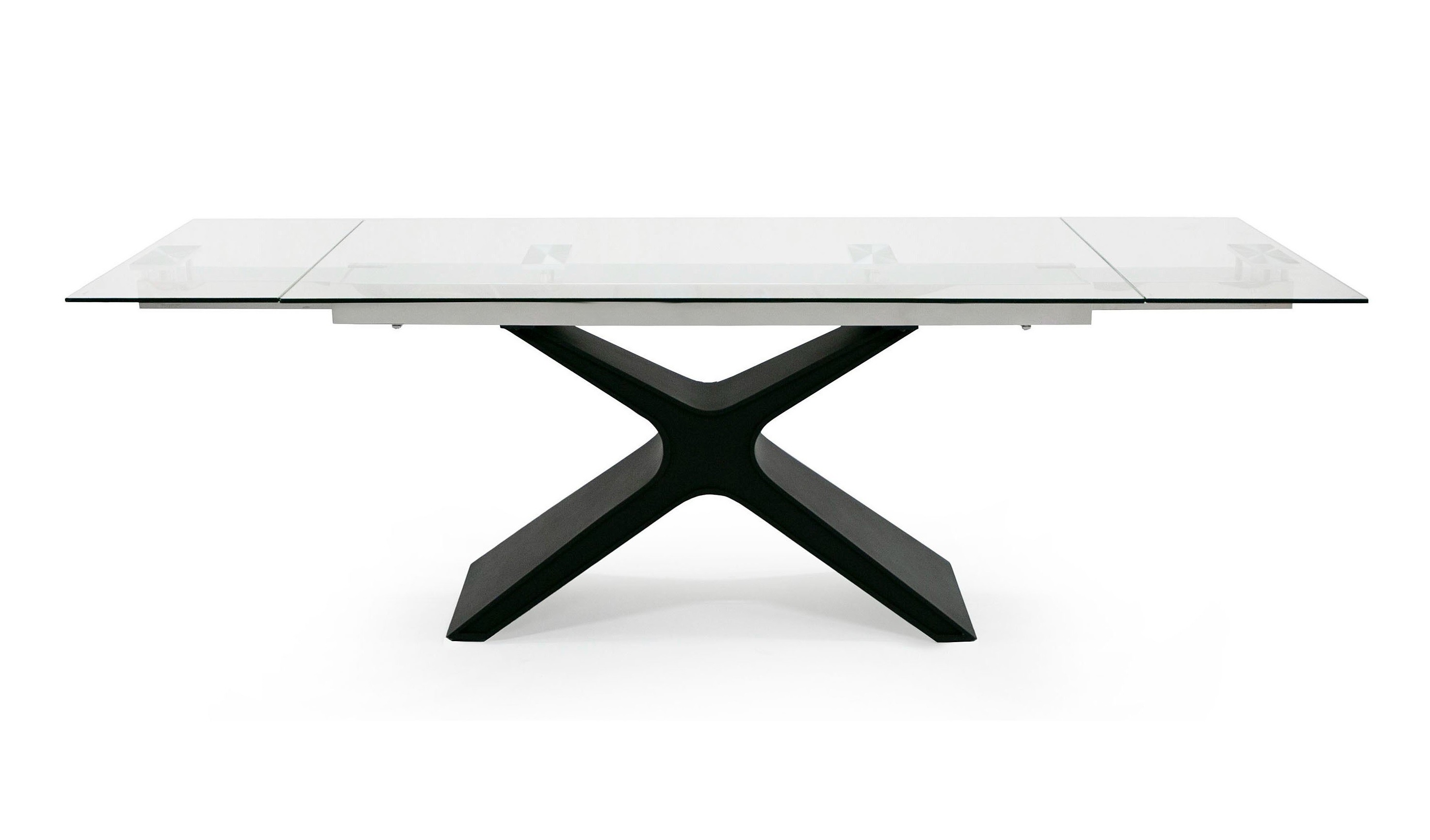 LA Furniture Adler Modern Black Glass Extendable 63"/94.5" Dining Table VGYF-DT8941-BLK-DT Contemporary Style by Vig Furnitrue Number 80286 Catch Home Goods