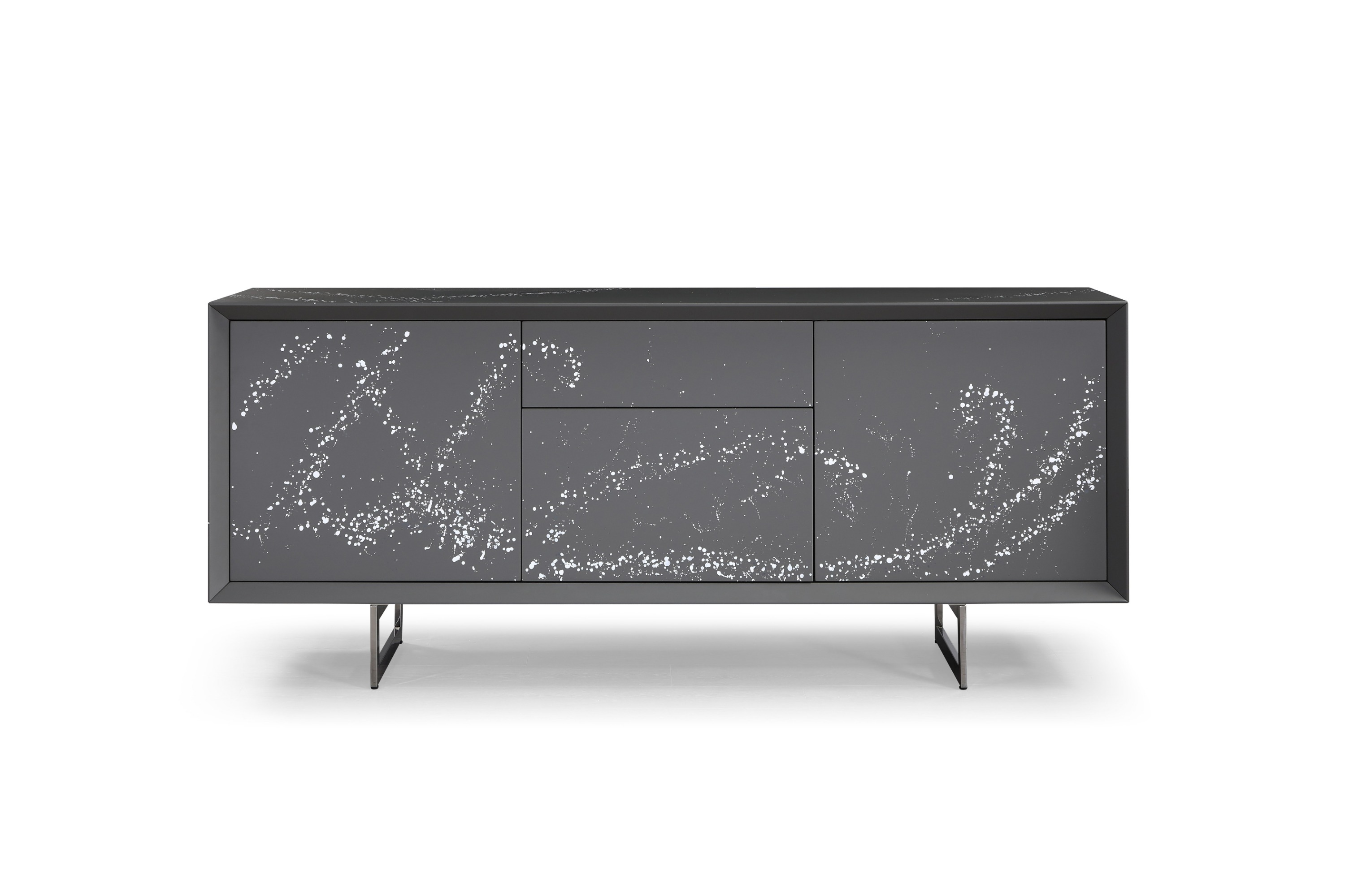 LA Furniture Hawick Contemporary Dark Grey + Abstract White Paint Buffet VGVCG2172-GRY Contemporary Style by Vig Furnitrue Number 80500 Catch Home Goods