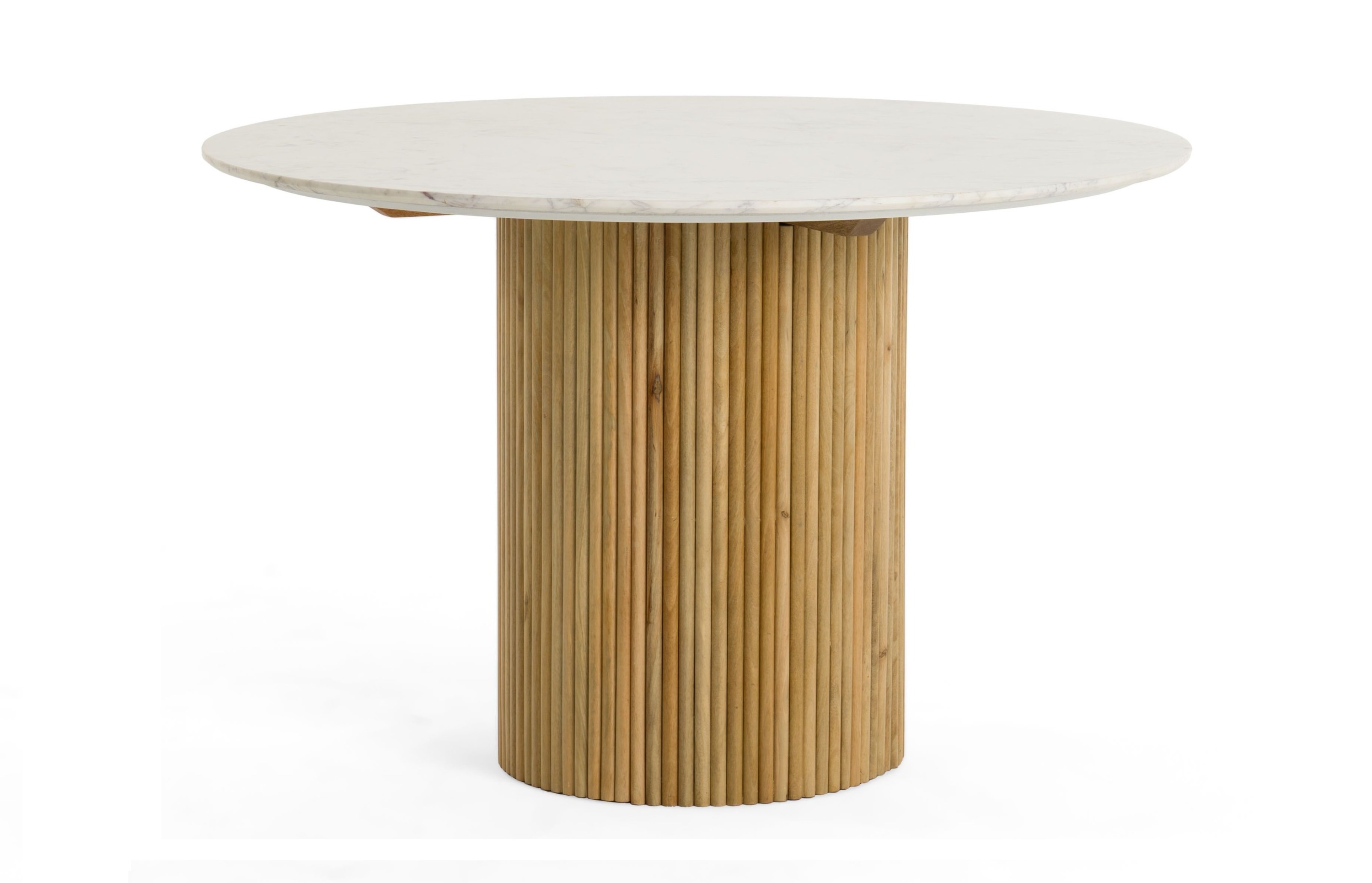 LA Furniture Cambridge White Marble & Mango Round Dining Table VGEDRID112011-RNDDT Contemporary Style by Vig Furnitrue Number 80527 Catch Home Goods