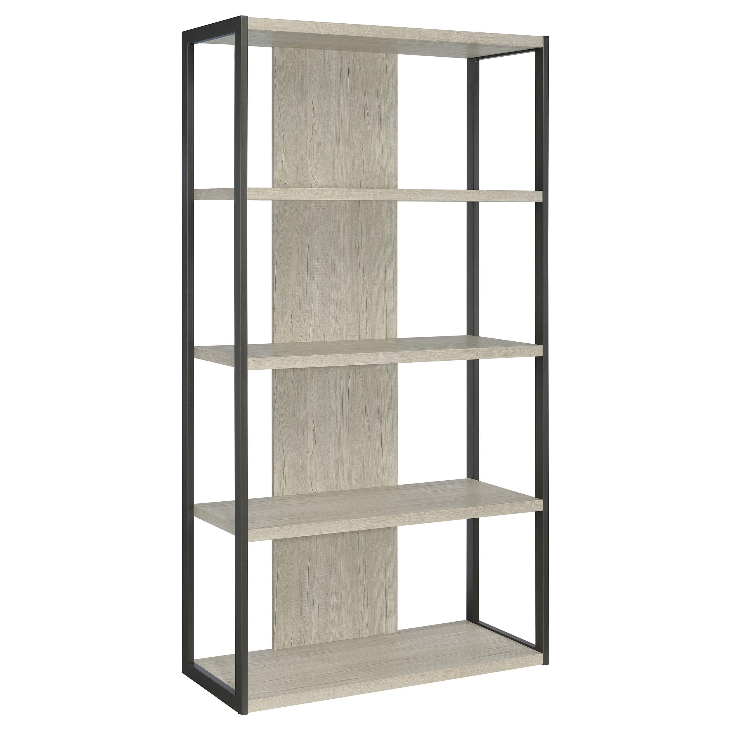 Coaster Loomis Contemporary White Washed Grey Bookshelf Model 805883