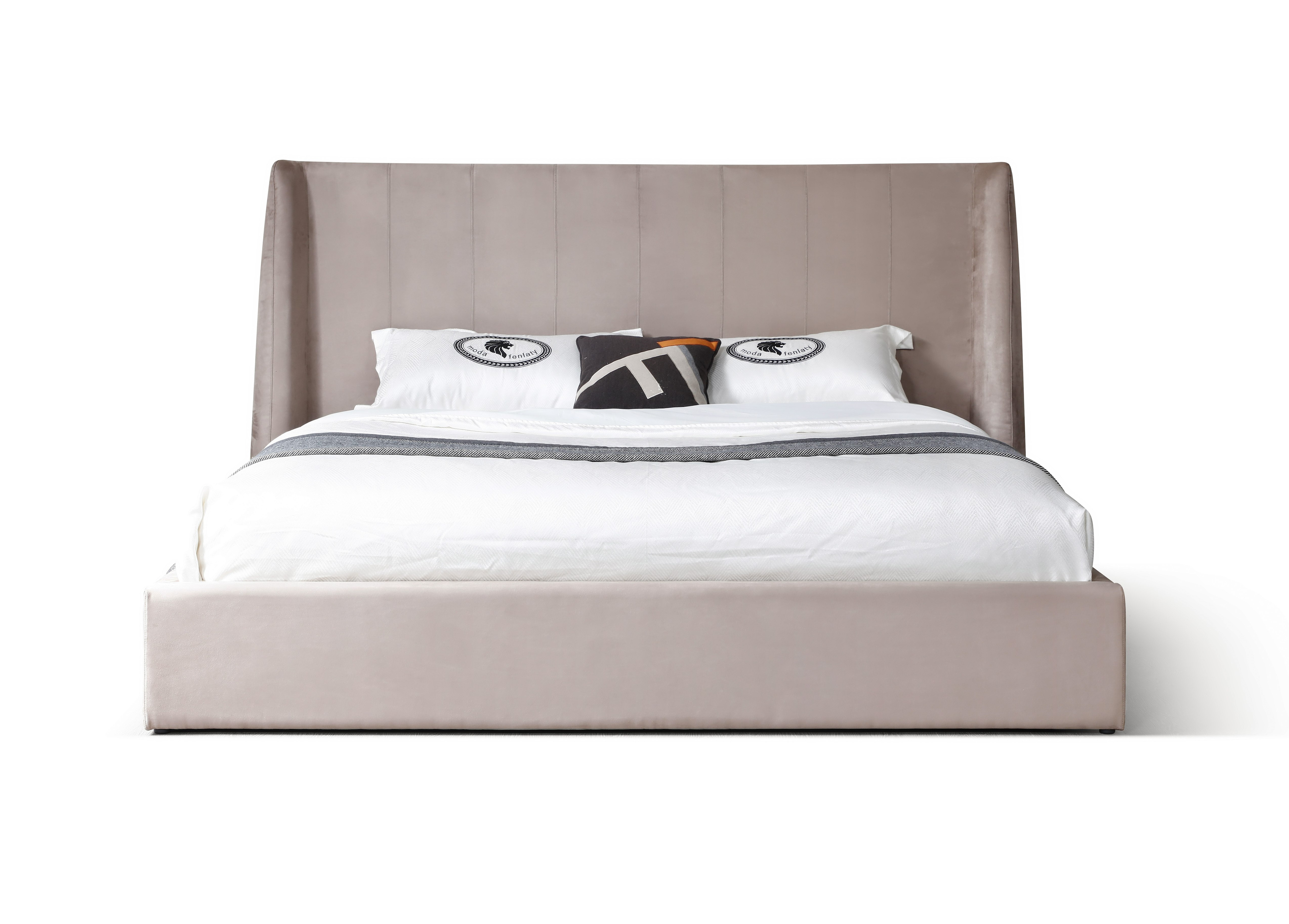 LA Furniture Queen Roma Modern Taupe Microfiber Upholstered Bed VGVCBD2305-TPE-Q Contemporary Style by Vig Furnitrue Number 81428 Catch Home Goods