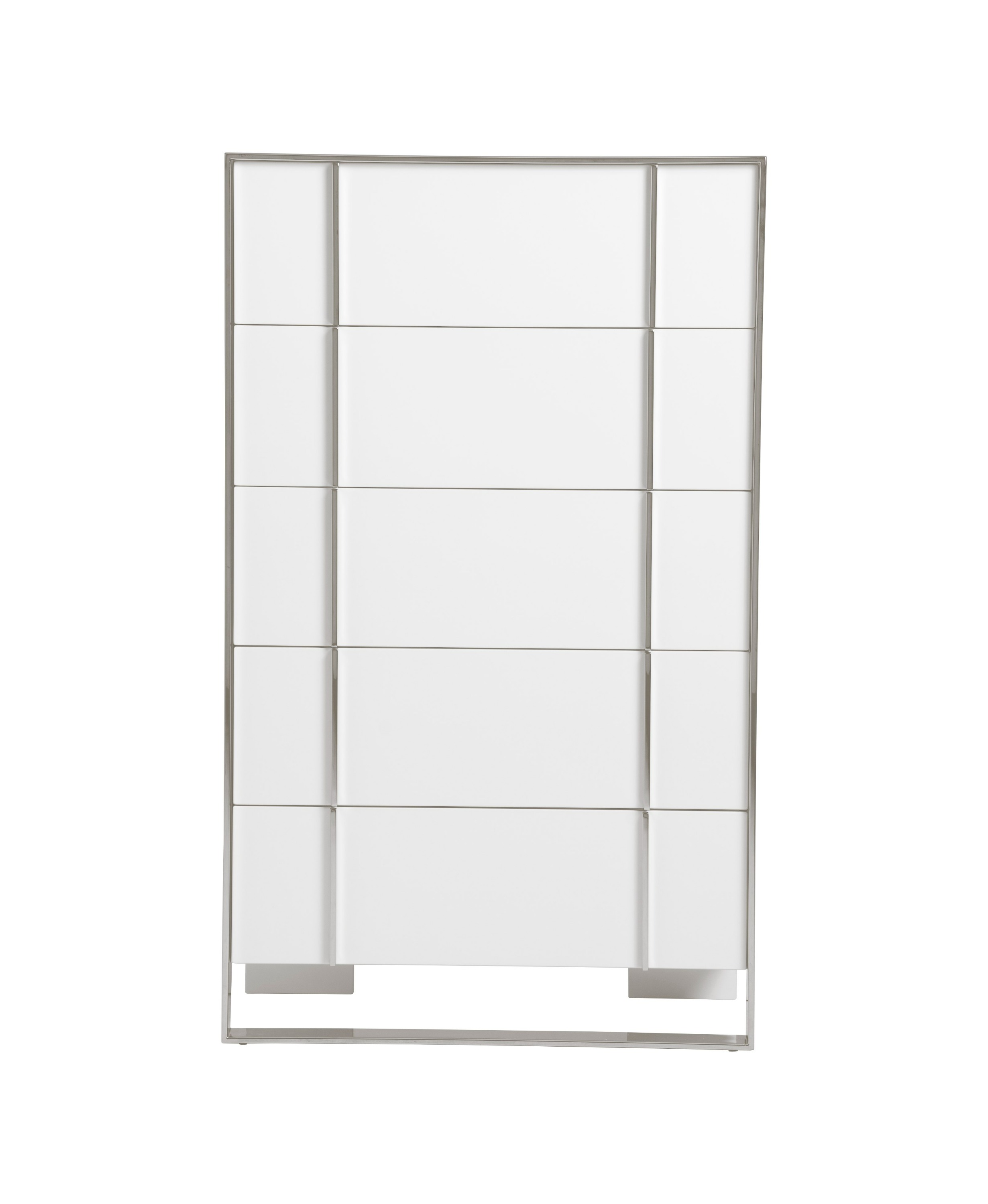 LA Furniture Cartier Modern White + Stainless Steel Chest VGVC-J-A002-5H-WHT Contemporary Style by Vig Furnitrue Number 81535 Catch Home Goods