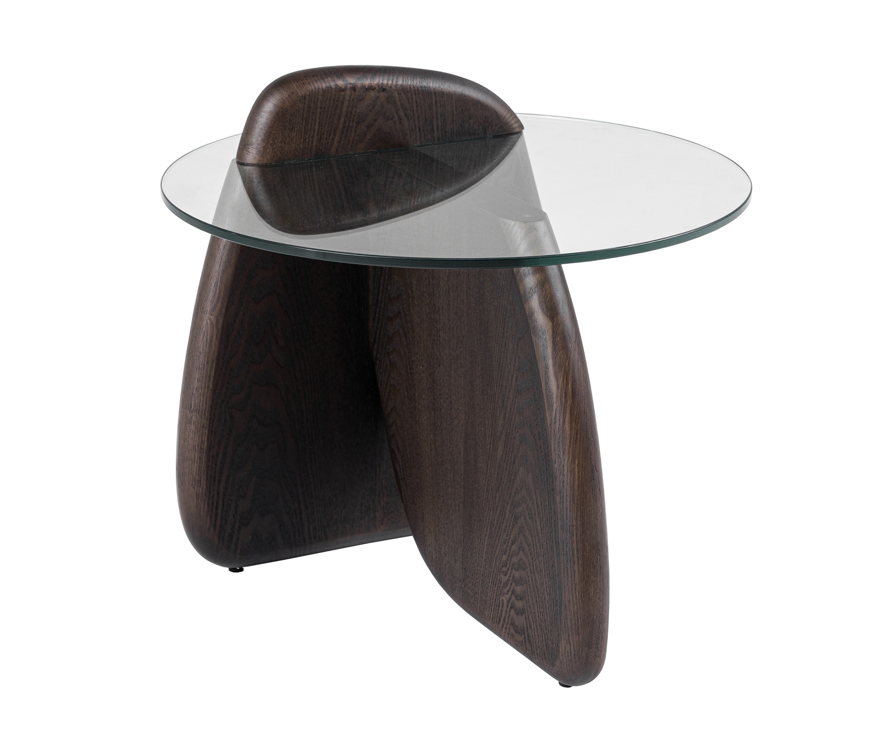 LA Furniture Buxton Mid-Century Modern Glass + Dark Walnut End Table VGOD-LZ-274E-END Contemporary Style by Vig Furnitrue Number 81632 Catch Home Goods