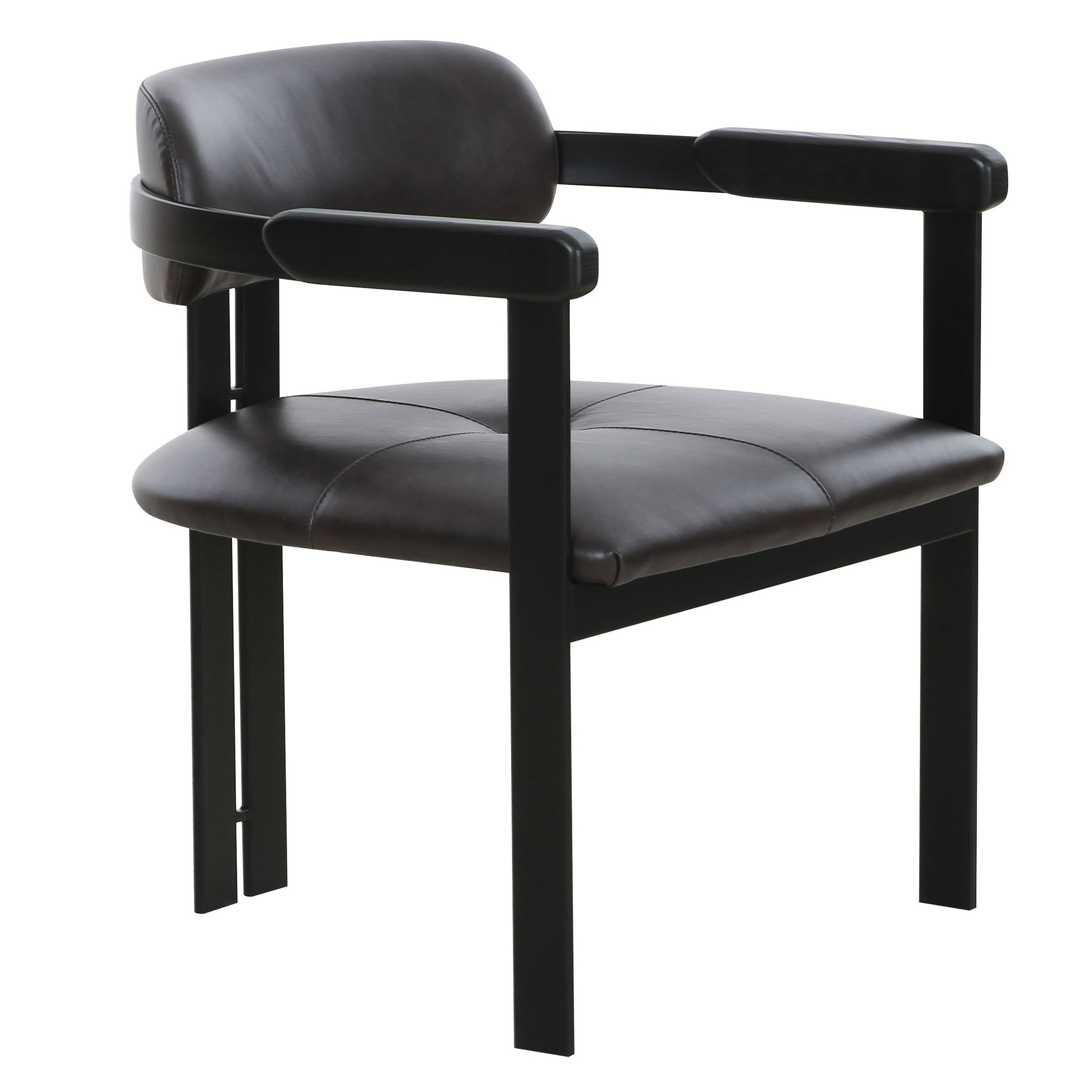 LA Furniture Aneta Modern Dark Brown Leather + Black Dining Chair VGOD-ZW-23152-BLK Contemporary Style by Vig Furnitrue Number 81633 Catch Home Goods