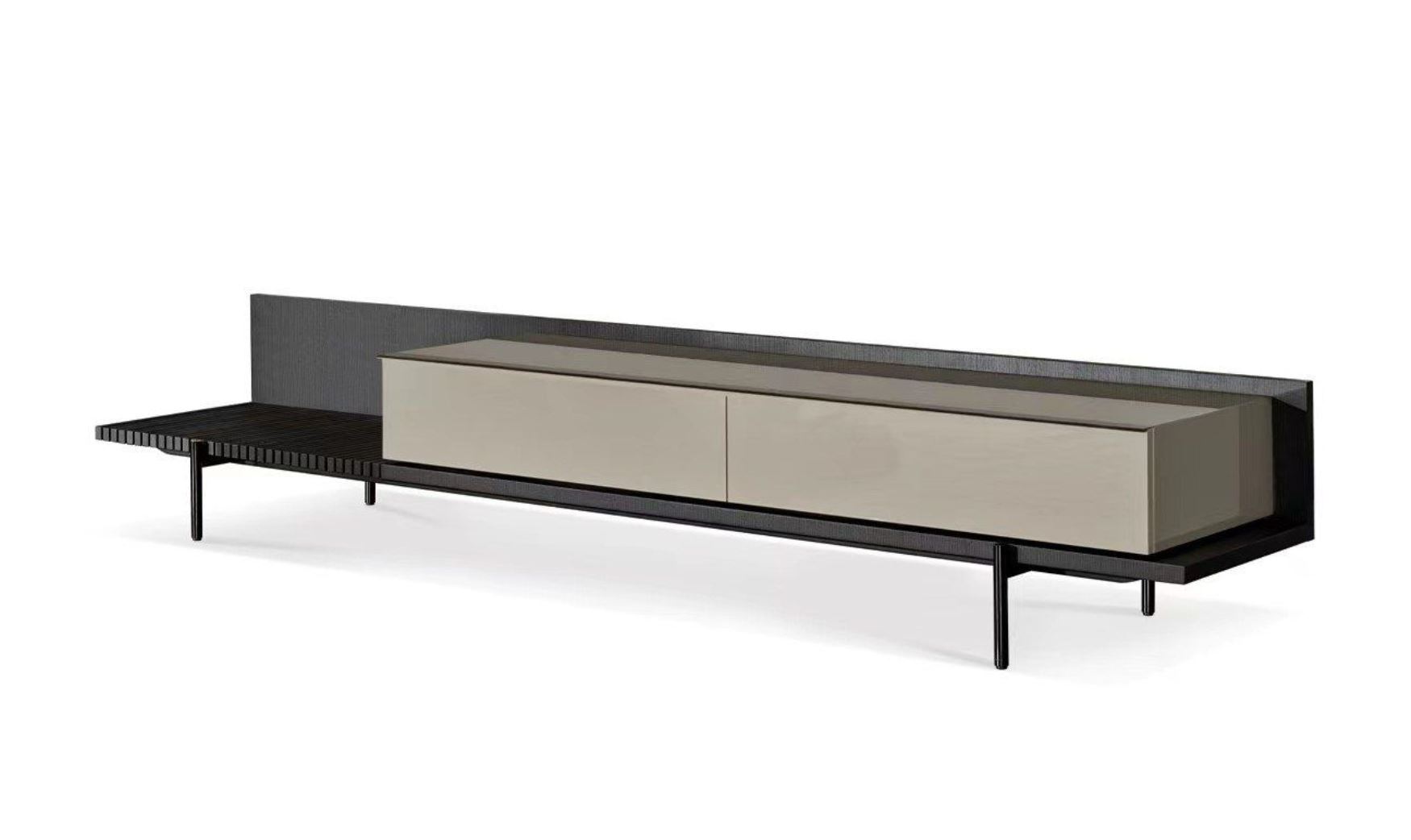 LA Furniture Colima Modern Matte Beige + Walnut TV Stand VGIP-TV-797 Contemporary Style by Vig Furnitrue Number 81691 Catch Home Goods