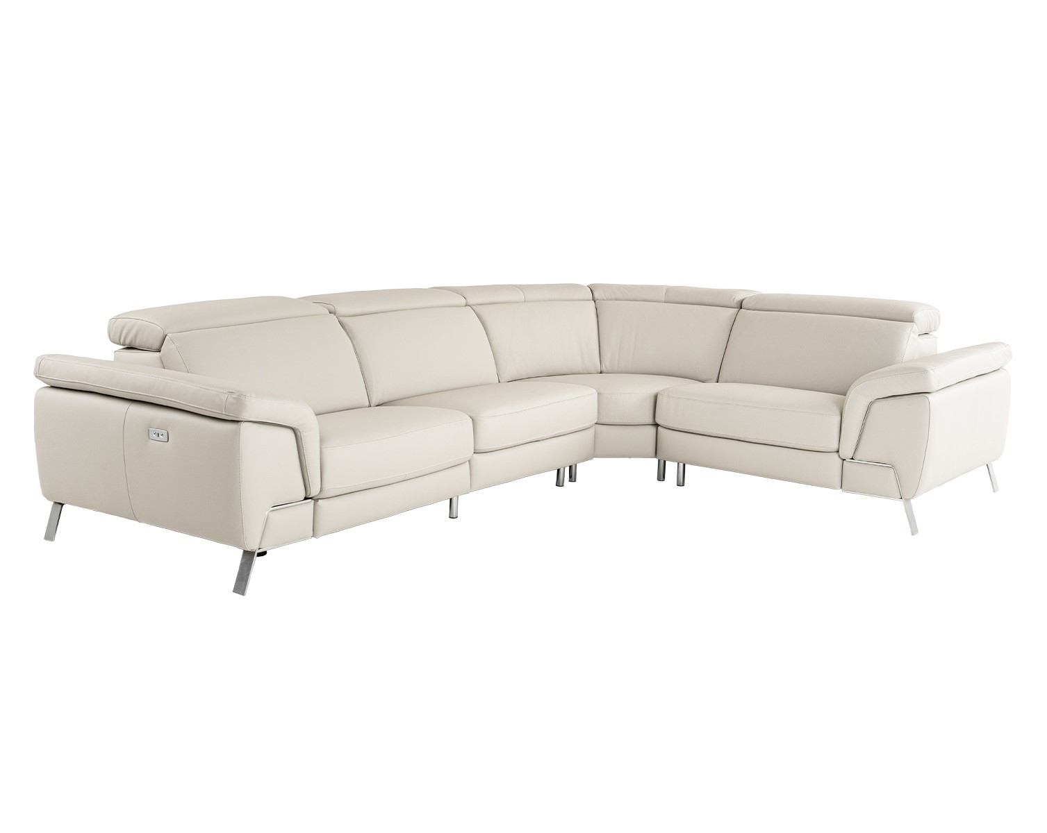 LA Furniture Mini Wonder Italian Modern Grey Leather Sectional Sofa with Left Facing Recliner VGDTWONDER-MINILAF-GRY Contemporary Style by Vig Furnitrue Number 81730 Catch Home Goods