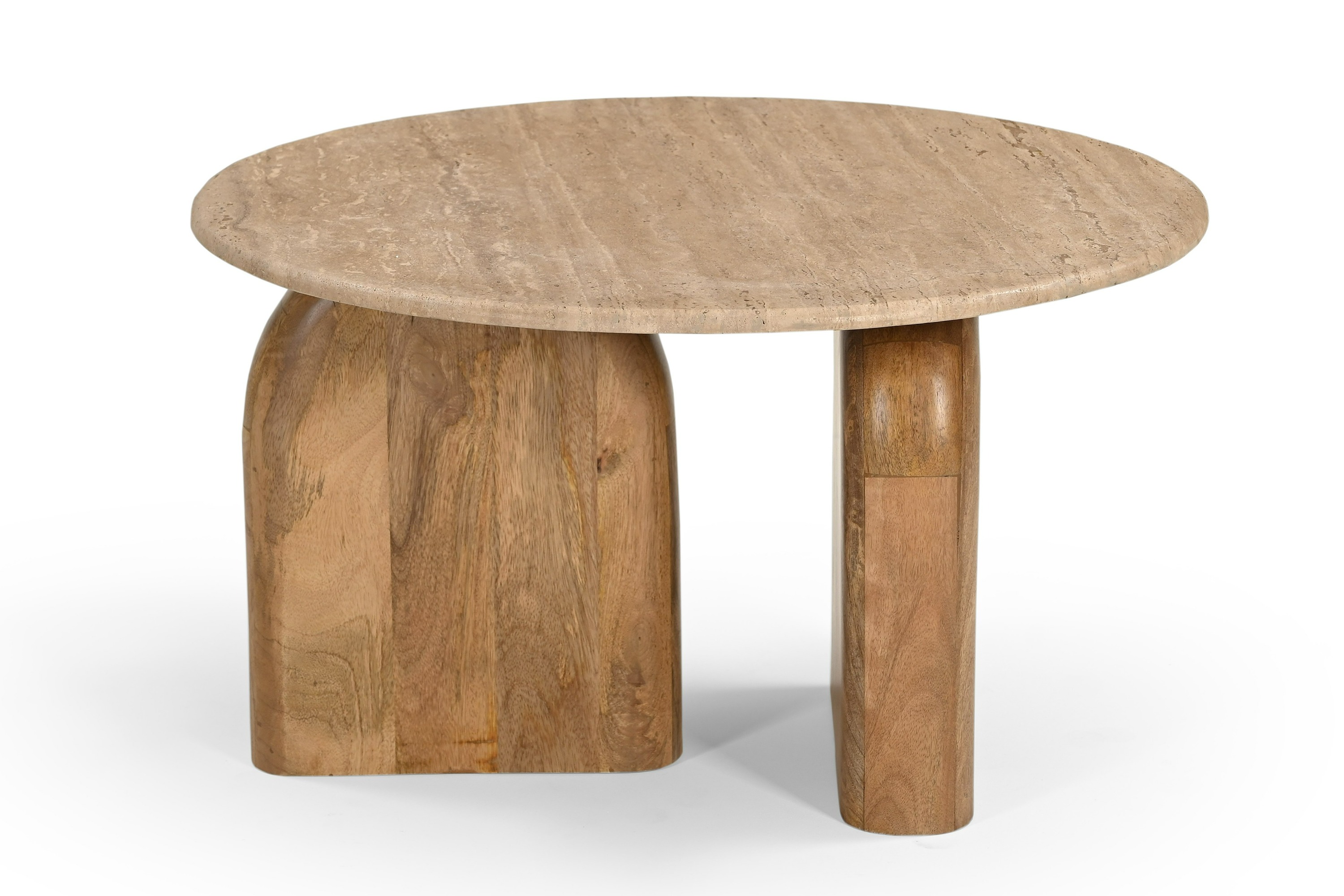 LA Furniture Kellison Modern Travertine Marble + Wood End Table VGBR-SBA-4808 Contemporary Style by Vig Furnitrue Number 82007 Catch Home Goods