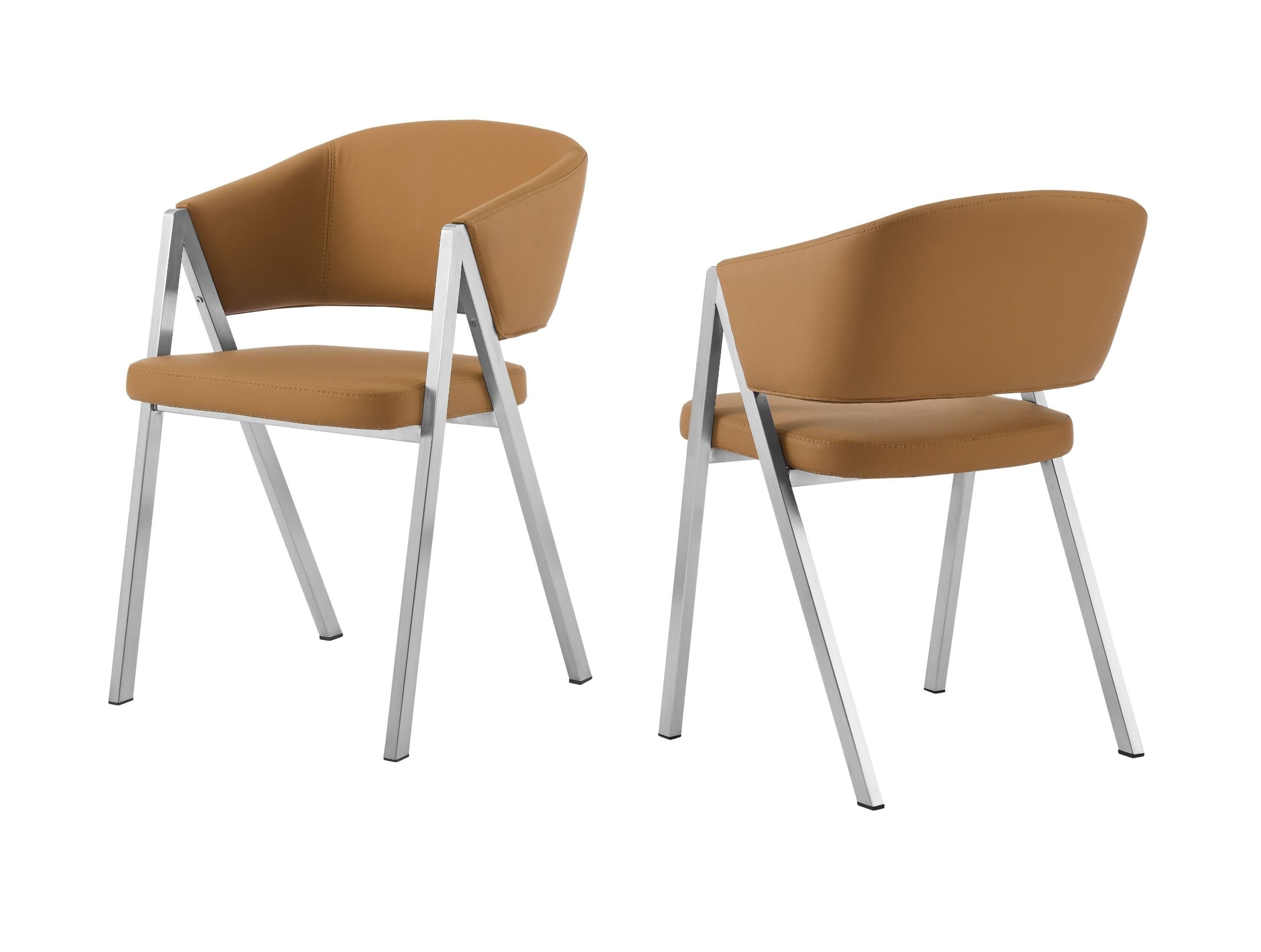 LA Furniture Marcus Modern Camel Vegan Leather Dining Chair (Set of 2) VGEW-F3248AA-CML Contemporary Style by Vig Furnitrue Number 82336Z Catch Home Goods