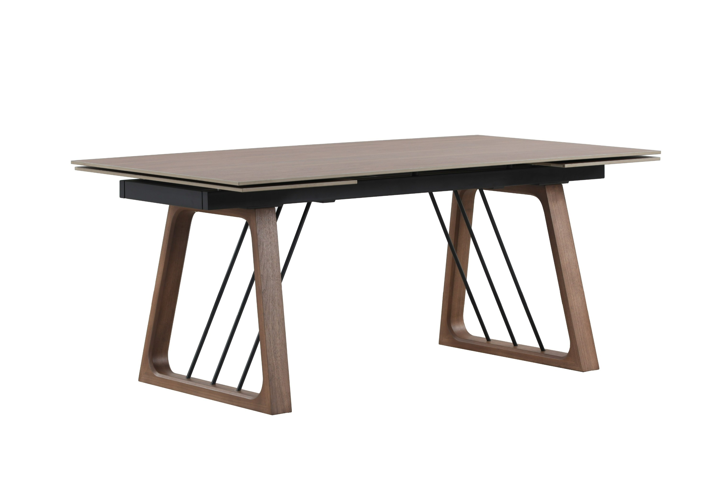 LA Furniture Emmond Mid-Century Modern Ceramic + Walnut Extendable Dining Table VGDW-DW3008-08-WAL Contemporary Style by Vig Furnitrue Number 82606 Catch Home Goods