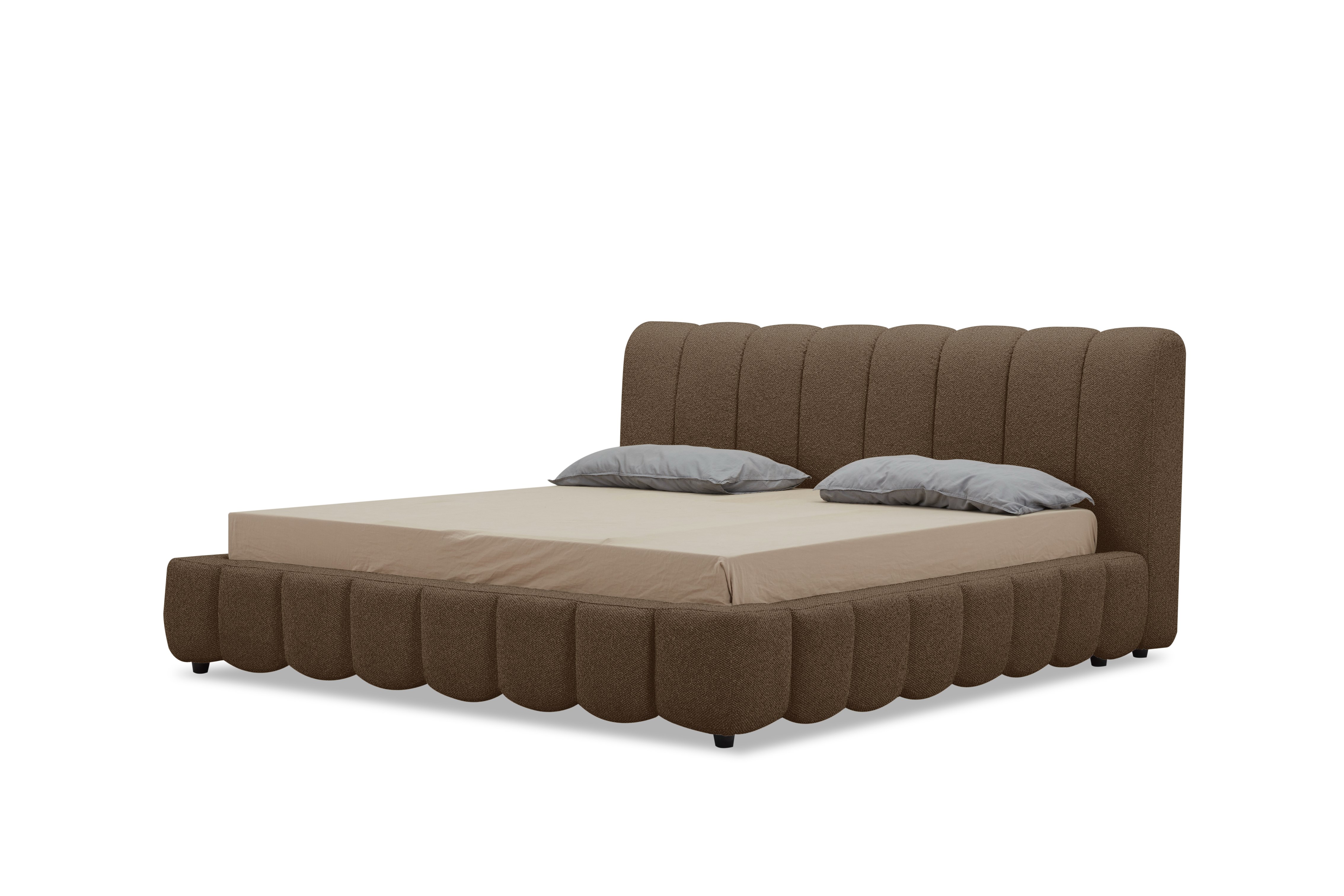 LA Furniture Eastern King Harris Modern Brown Fabric Bed VGKK-KF.B2032-BRN-EK Contemporary Style by Vig Furnitrue Number 82819A|82819B Catch Home Goods