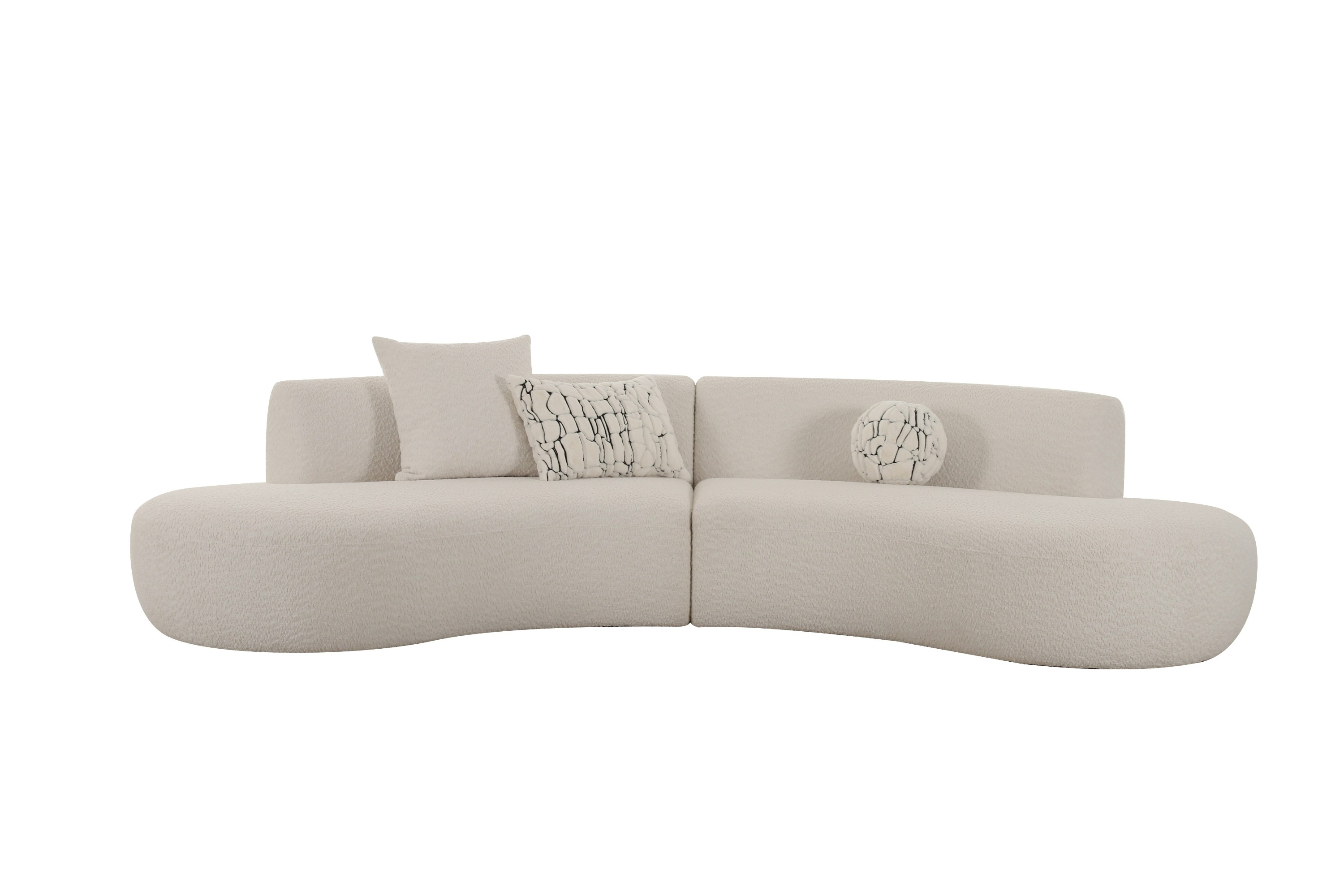 LA Furniture Weldon Modern Off-White Fabric Curved Sectional Sofa VGOD-ZW-24024-G468-1A Contemporary Style by Vig Furnitrue Number 83026|83026A Catch Home Goods