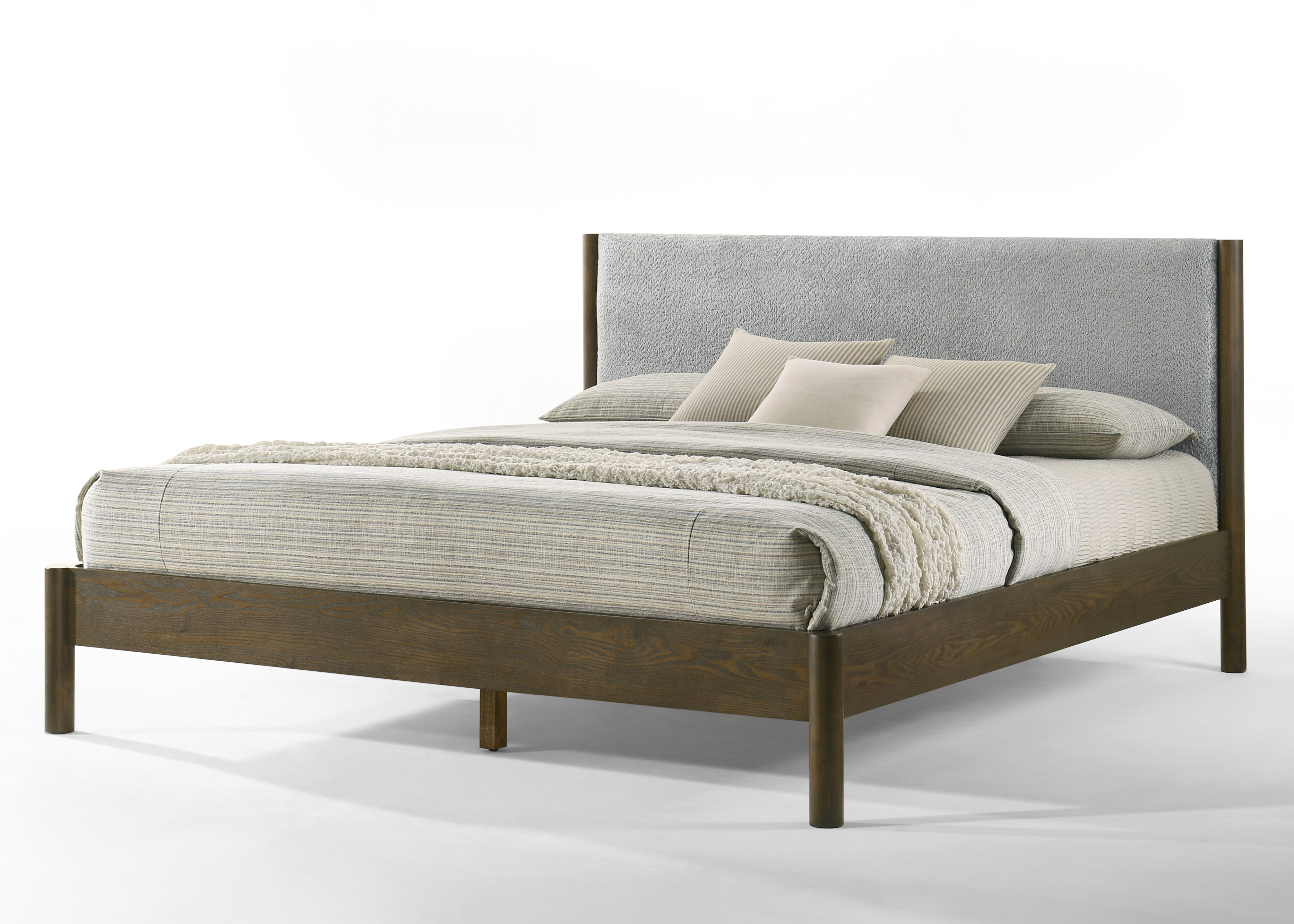LA Furniture Eastern King Carolina Modern Grey Fabric + Wenge Bed VGMA-BR-167-BED-WNG-EK Contemporary Style by Vig Furnitrue Number 83034 Catch Home Goods