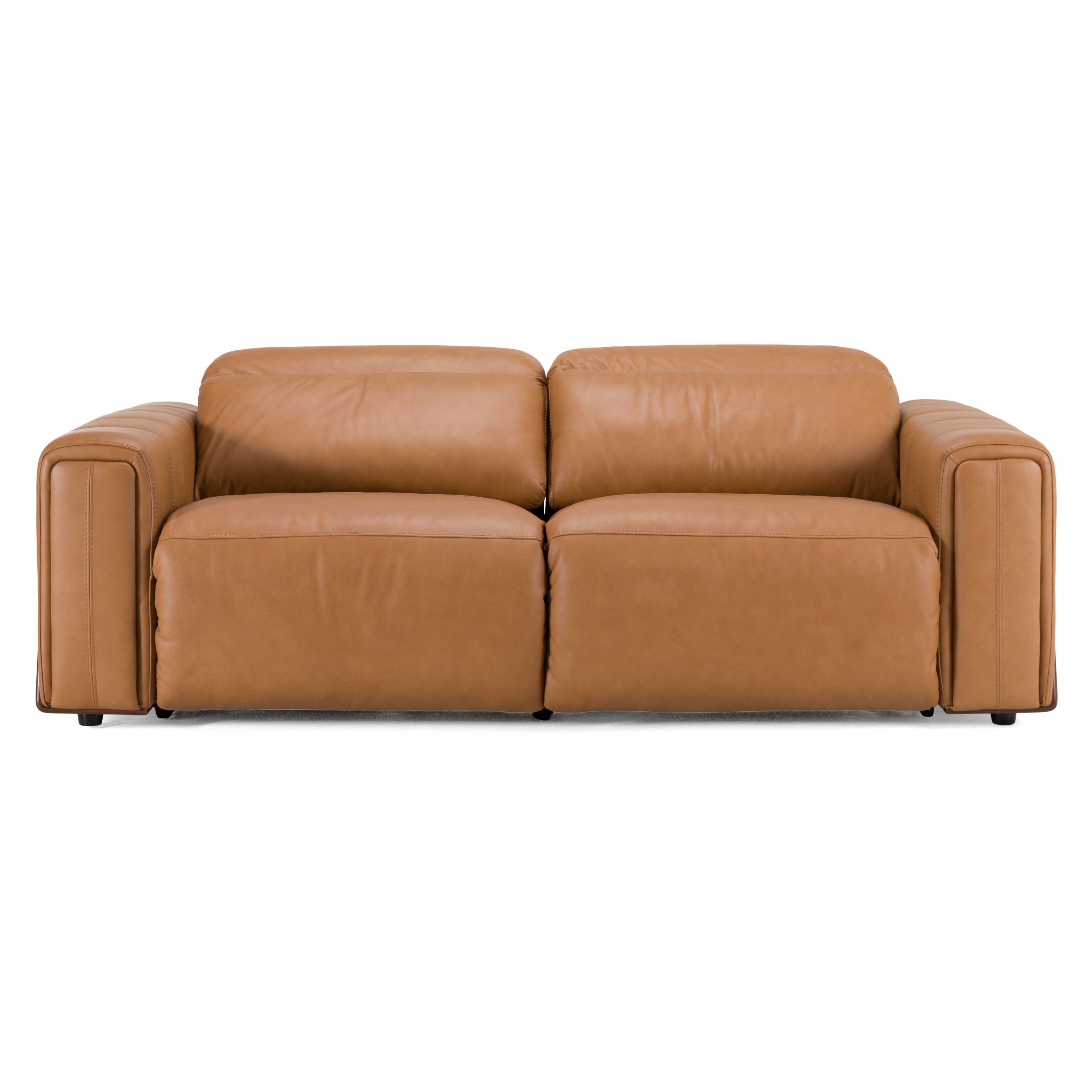 LA Furniture Sandstone Modern Brown Leather Sofa with 2 Electric Recliners VGKV-KM.6120-SOFA-BRN Contemporary Style by Vig Furnitrue Number 83114 Catch Home Goods