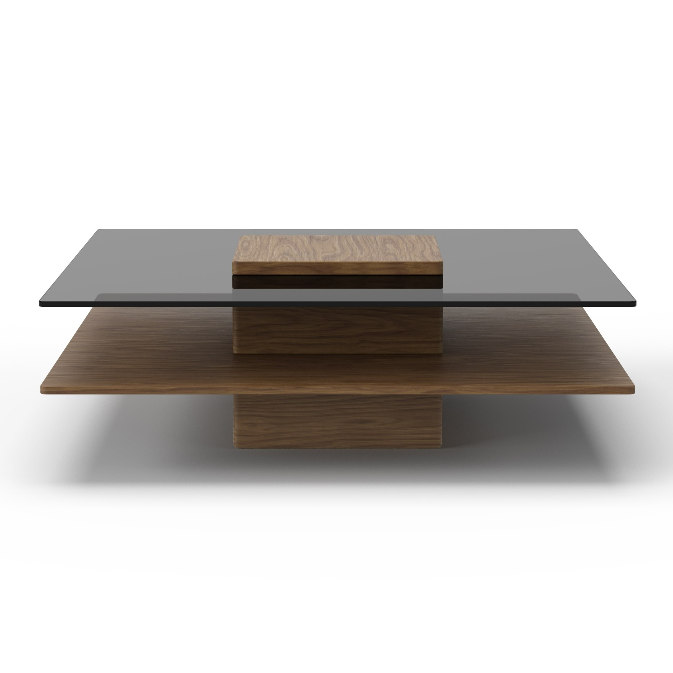 LA Furniture Clarion Modern Walnut & Grey Glass Coffee Table VGBB-LE638E-WALGRY Contemporary Style by Vig Furnitrue Number 83389 Catch Home Goods