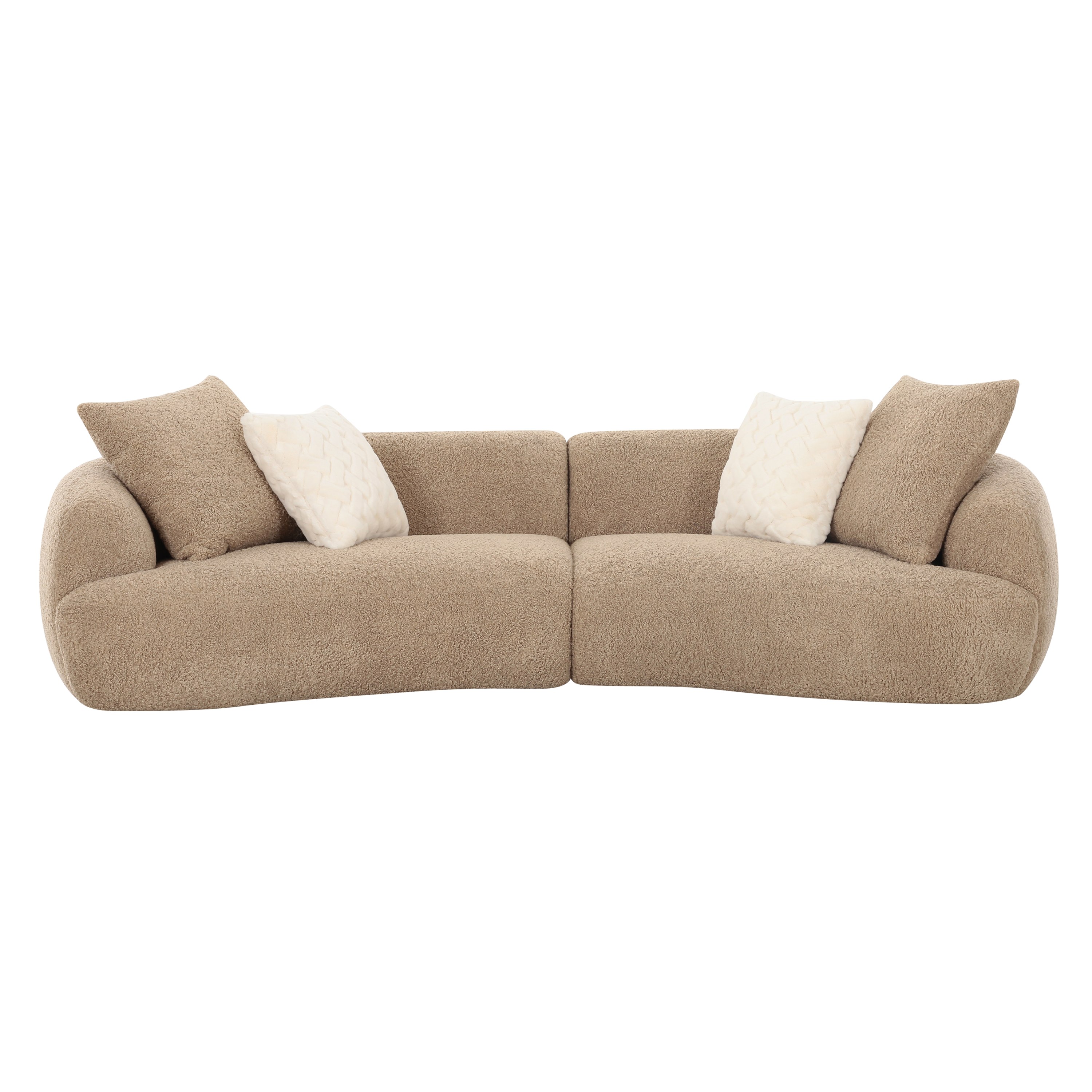LA Furniture Trevor Modern Tan Fabric Curved Mini Sectional Sofa VGOD-24DY220-TAN Contemporary Style by Vig Furnitrue Number 85849 Catch Home Goods