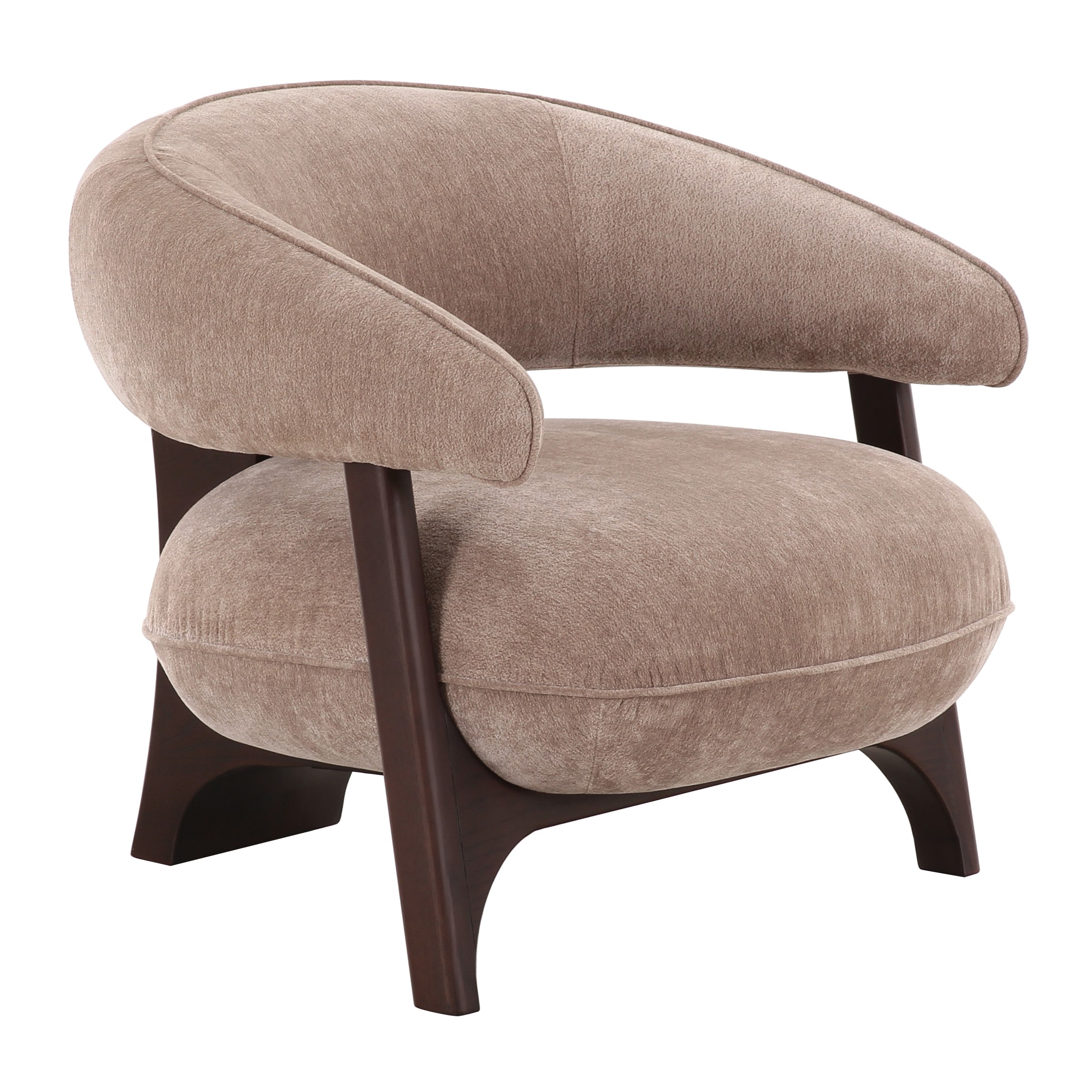 LA Furniture Kirby Modern Tan Fabric + Brown Oak Accent Chair VGOD-ZW-25095-1S-TAN Contemporary Style by Vig Furnitrue Number 85881 Catch Home Goods