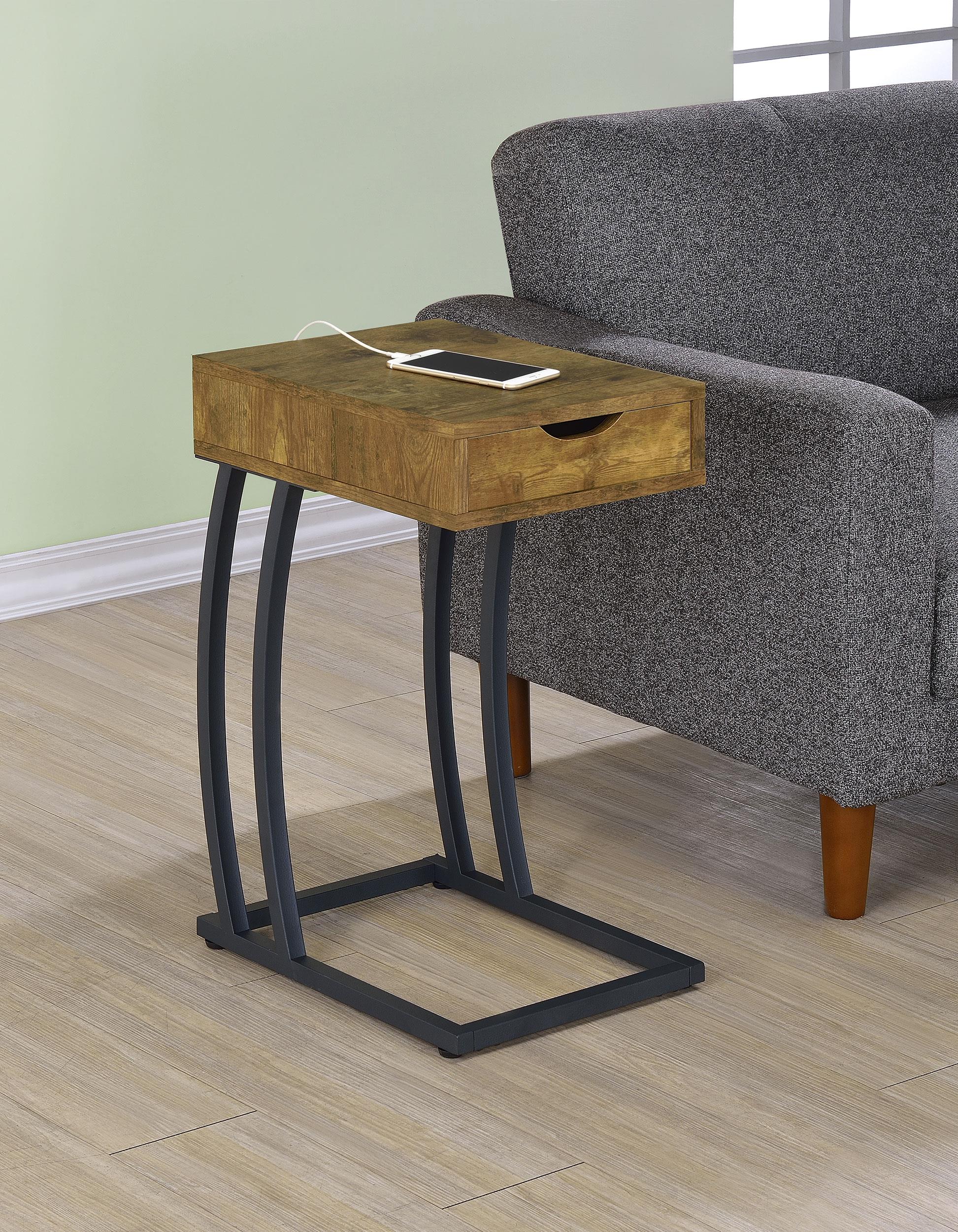 Coaster Troy Contemporary Rustic Nutmeg Side Table Model 900577