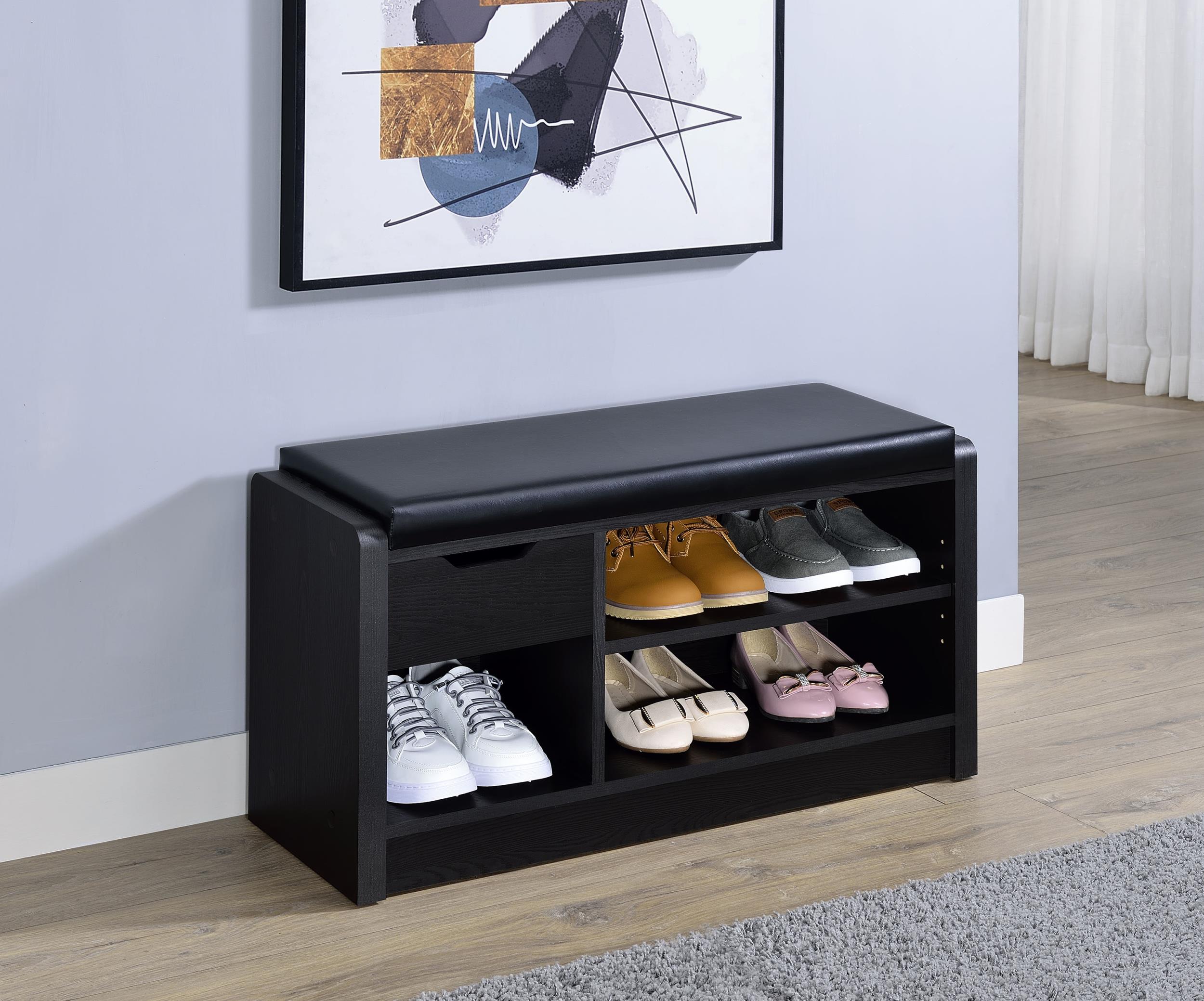Coaster Arrington Transitional Black Storage Bench Model 910323