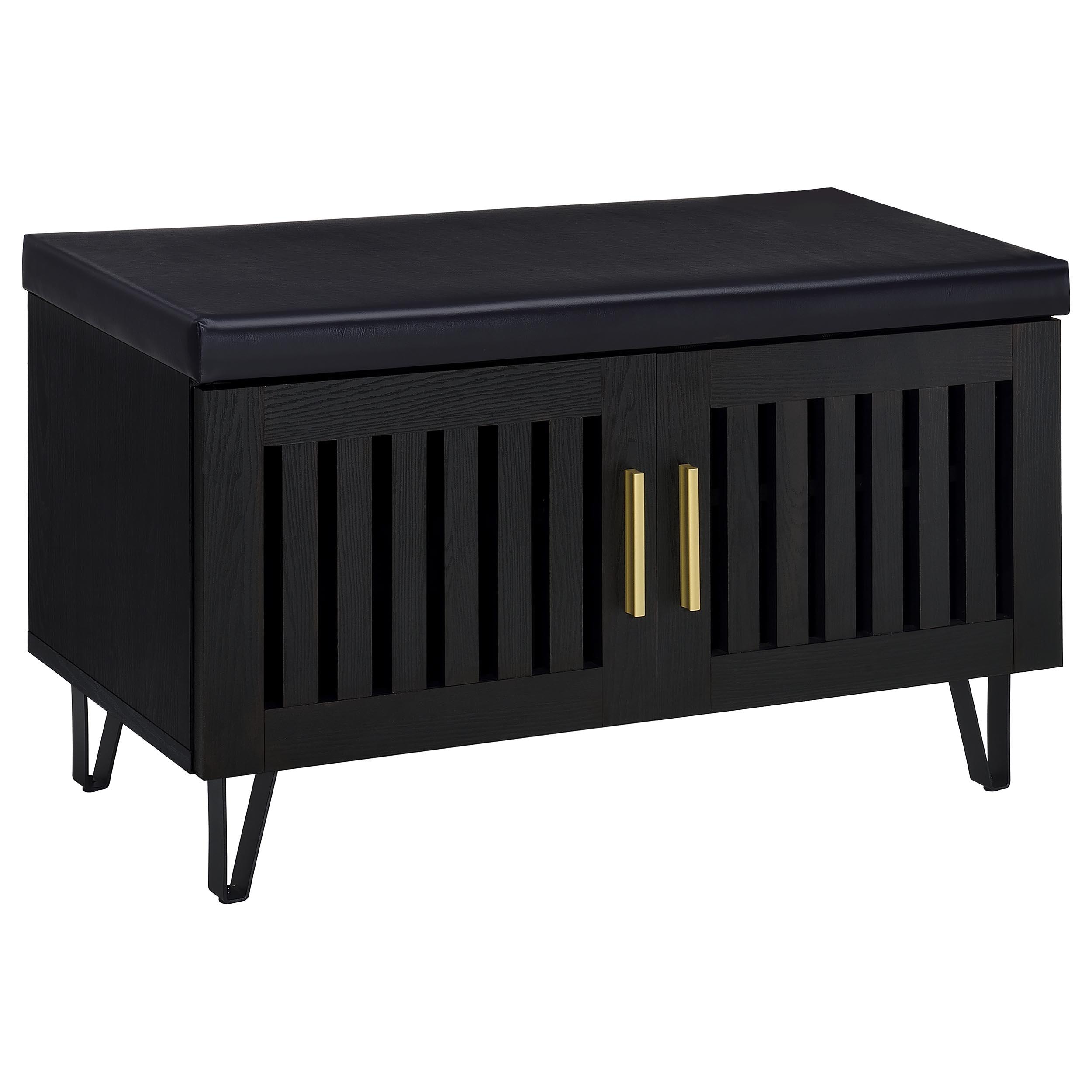 Coaster Brixton Mid-Century Modern Black Storage Bench Model 915152