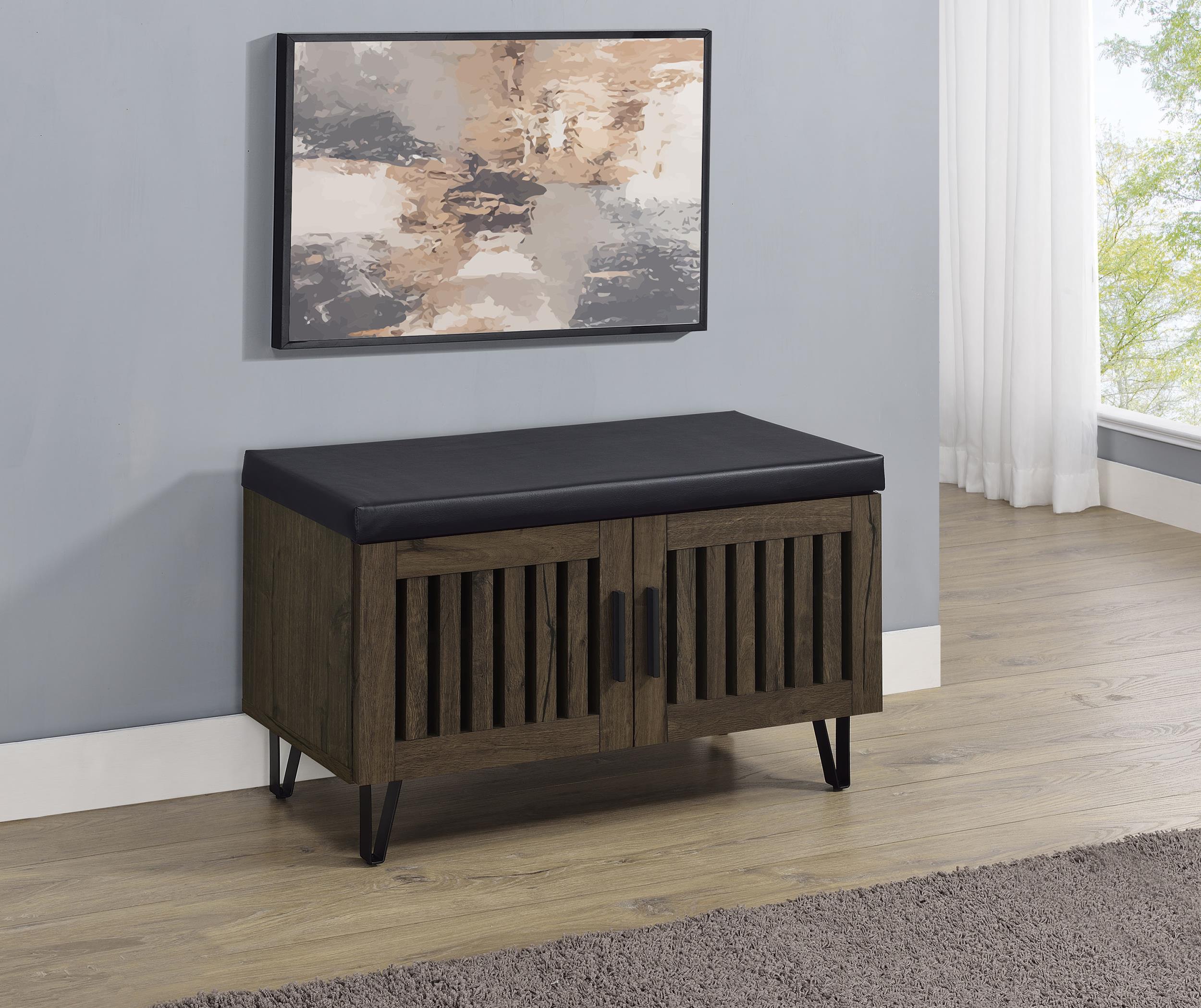 Coaster Brixton Mid-Century Modern Smoked Oak Storage Bench Model 915153