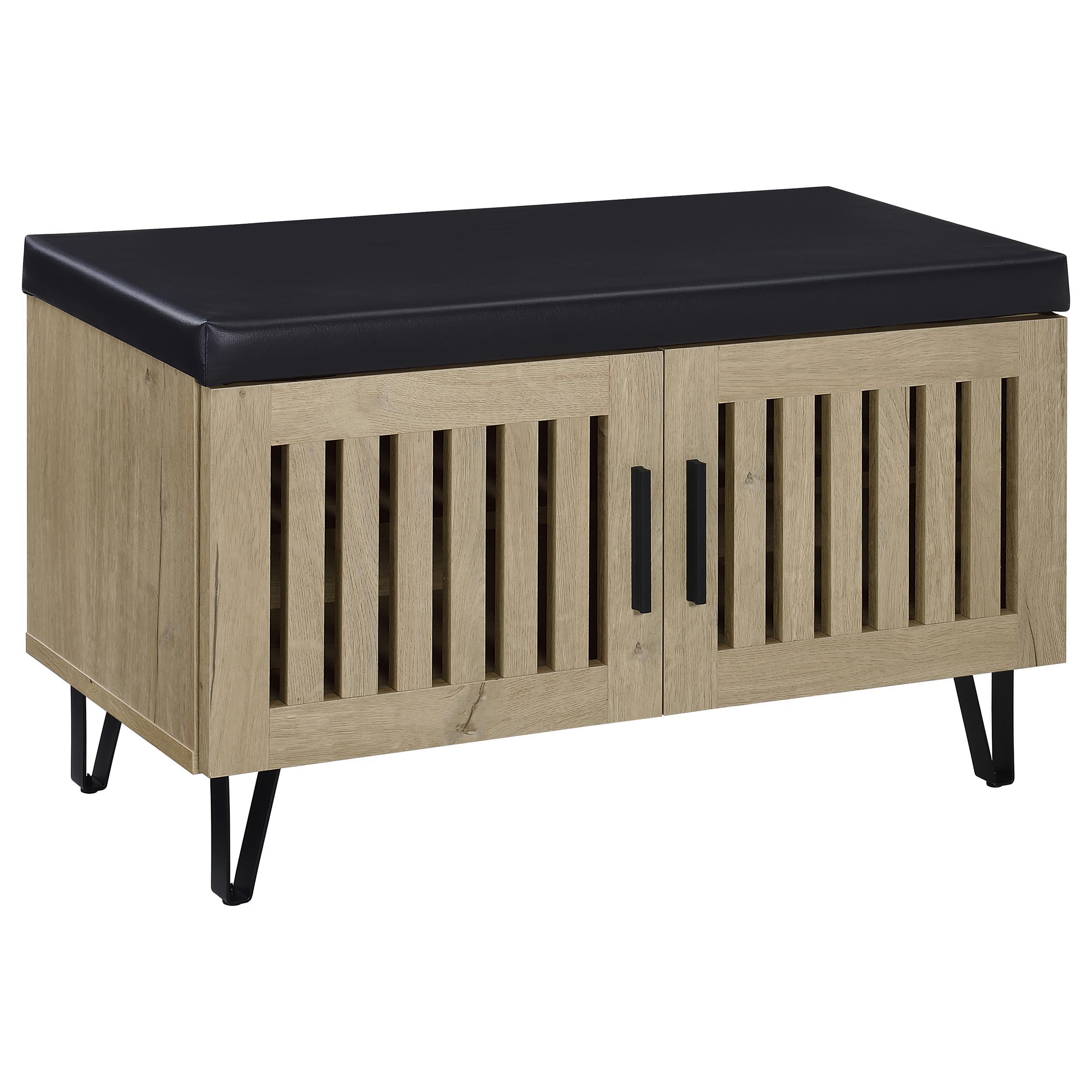 Coaster Brixton Mid-Century Modern White Oak Storage Bench Model 915154