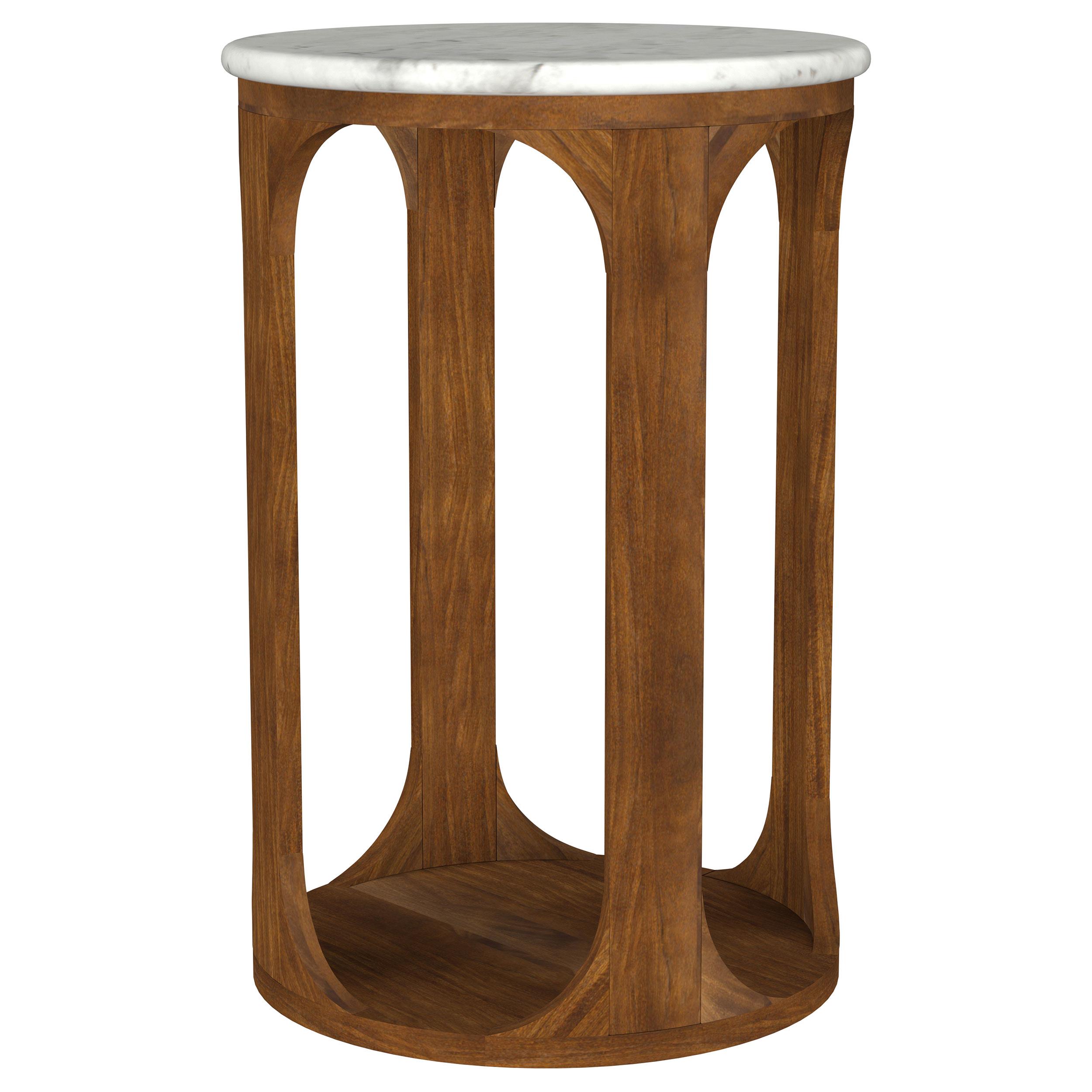 Coaster Berkeley Mid-Century Modern White Marble Side Table Model 930080