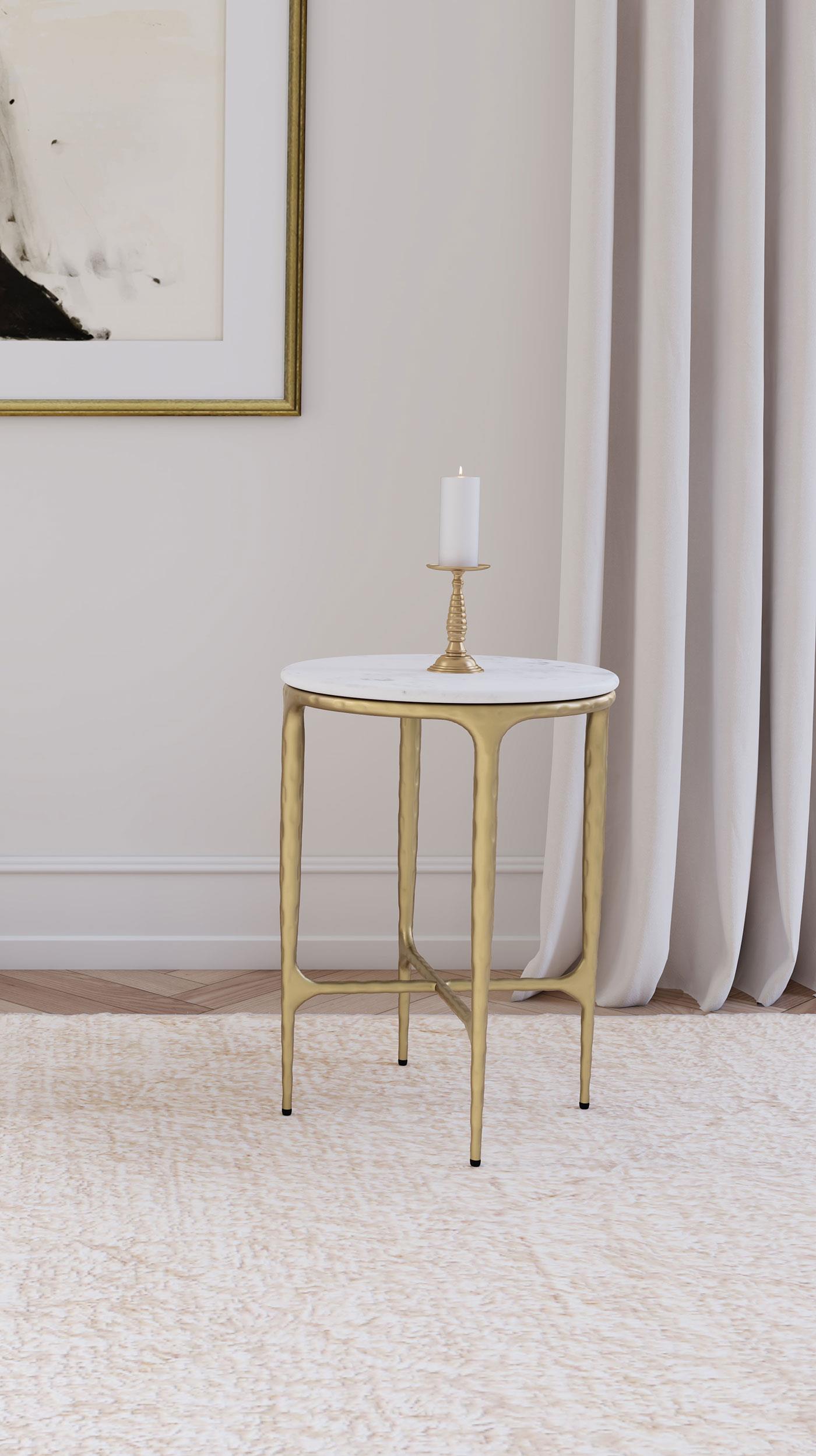 Coaster Baldwin Contemporary White Marble Side Table Model 930081