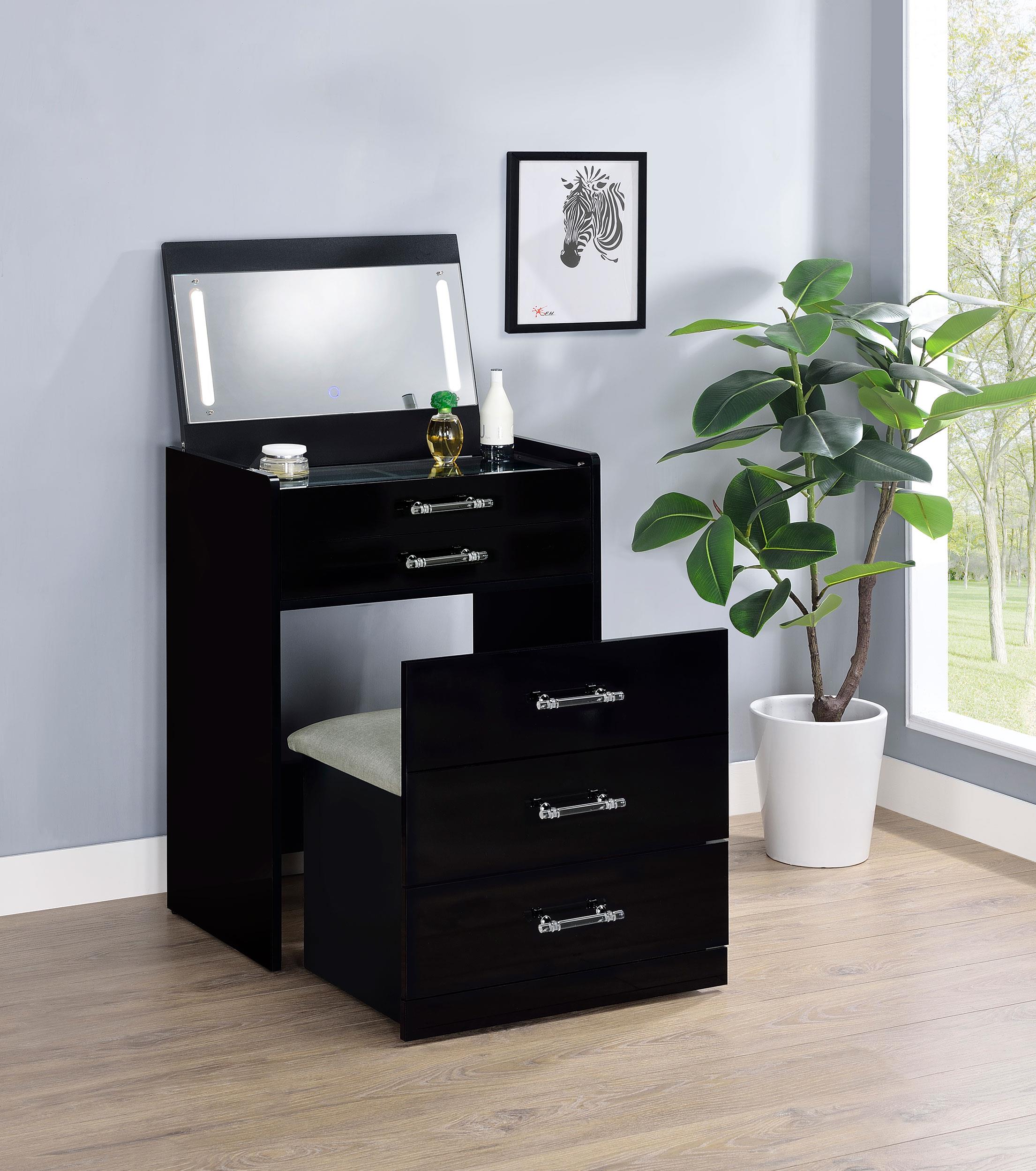 Coaster Danbury Contemporary Black High Gloss Vanity Model 930209