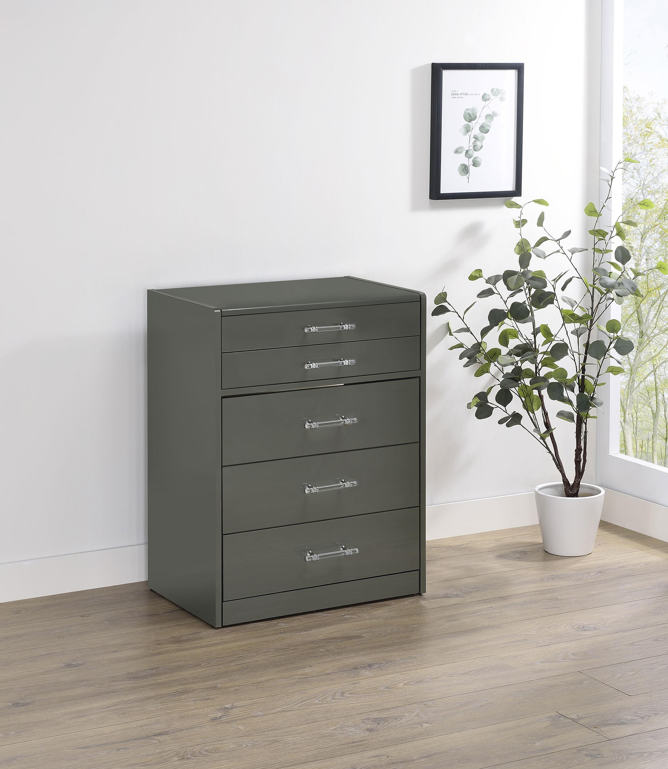 Coaster Danbury Contemporary Grey High Gloss Vanity Model 930210