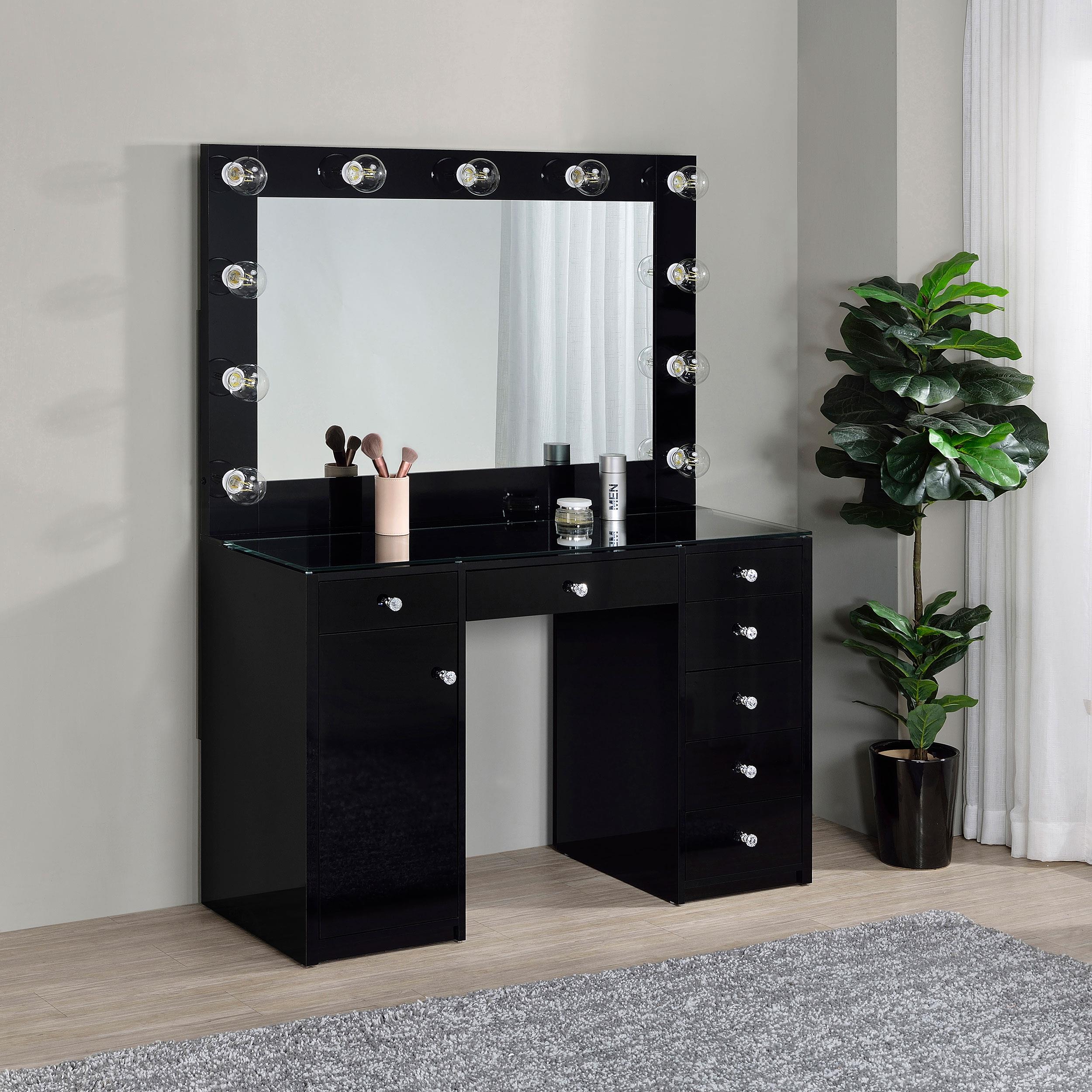 Coaster Acena Contemporary Black Vanity & Mirror Model 931144