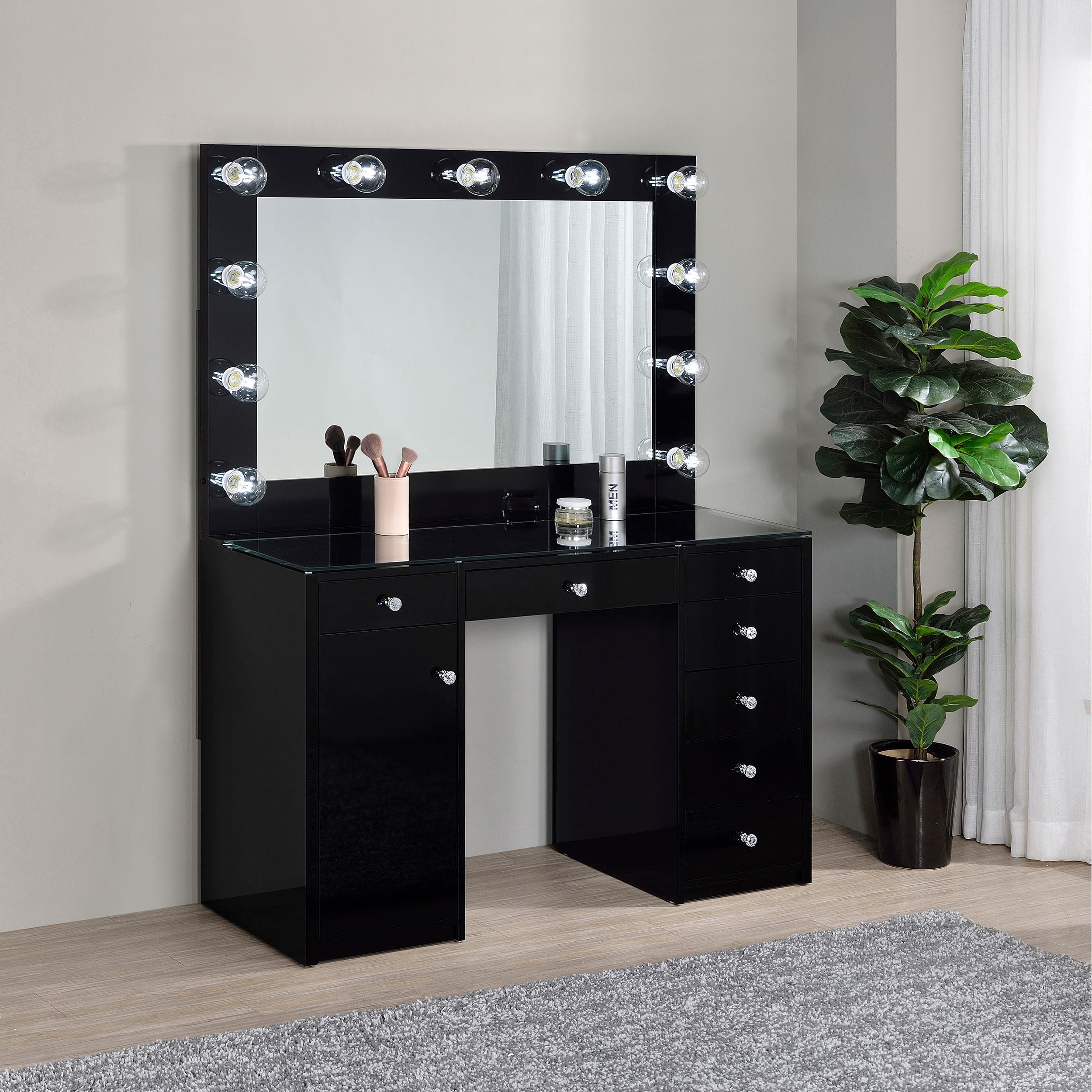 Coaster Acena Contemporary Black Vanity & Mirror Model 931144